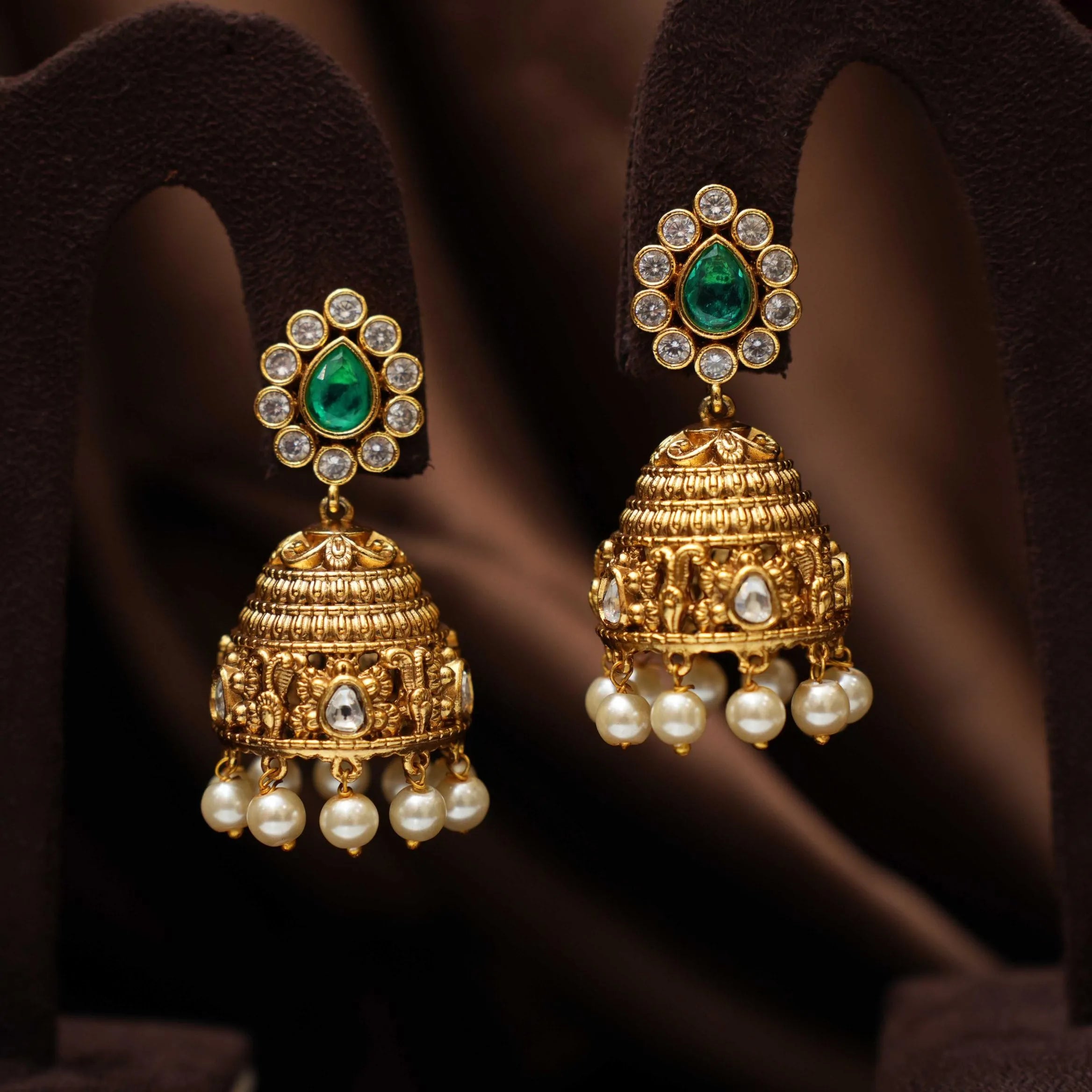 Durga Antique Jhumka Earrings