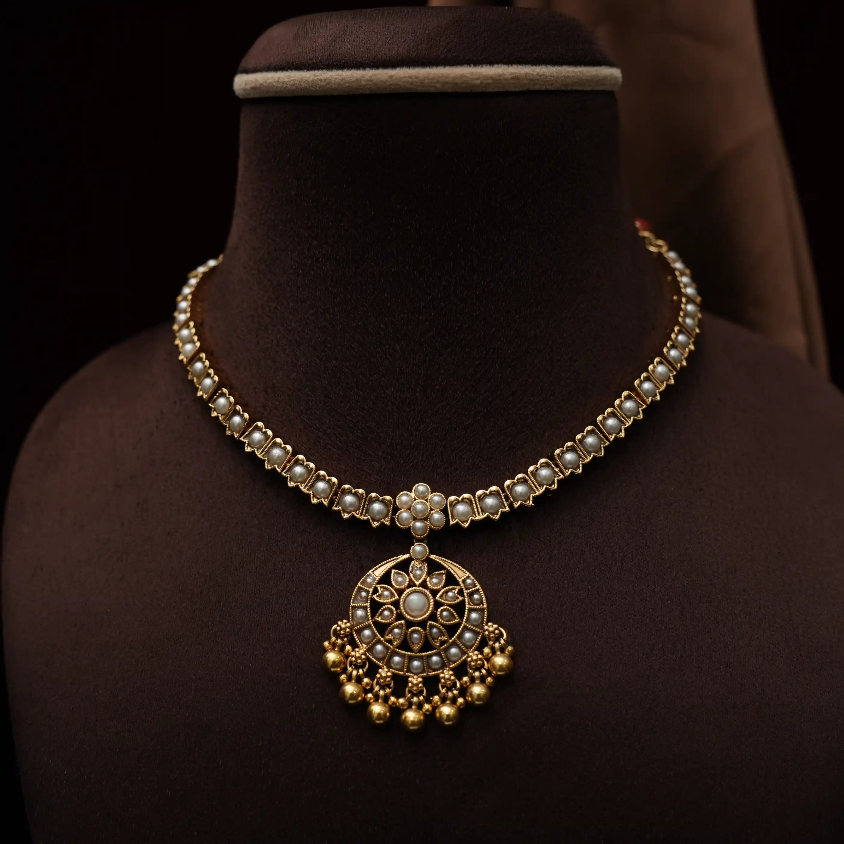 Dutt Antique Necklace - Pearl