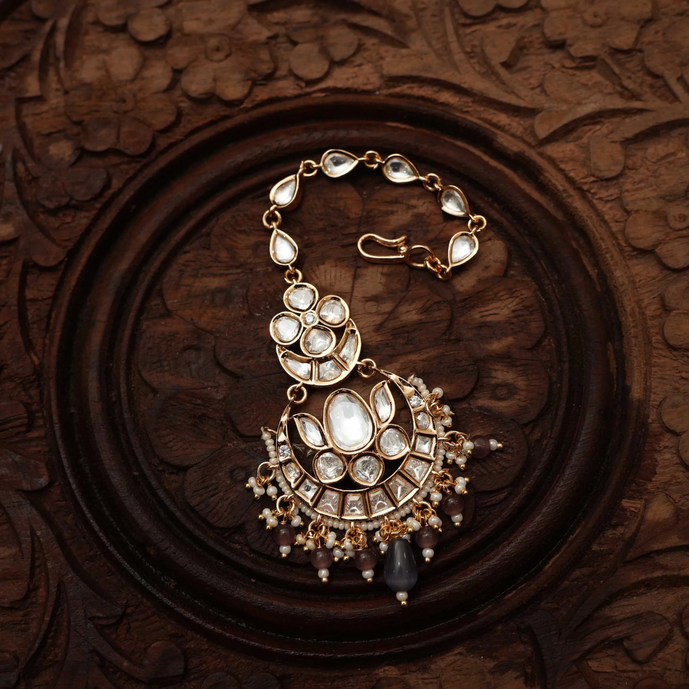 Eisha Polki Tikka - Purple