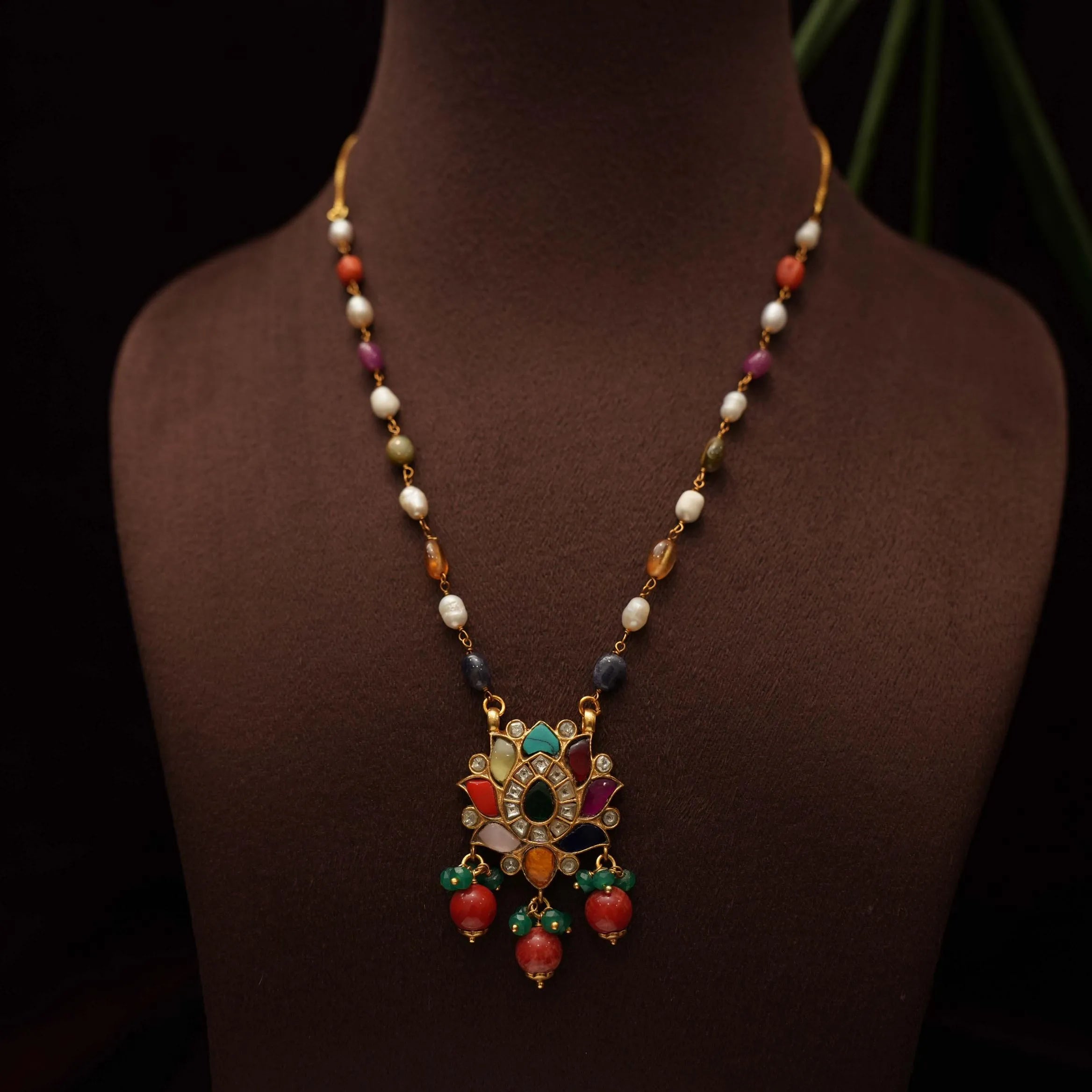 Ekagra Silver Beaded Necklace - Multicolor - Rimli Boutique