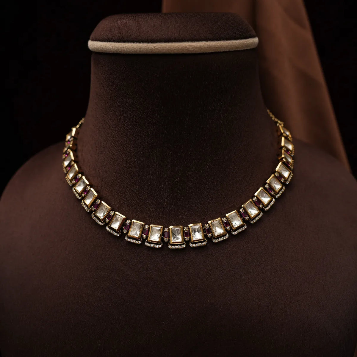 Ekanya Victorian Necklace - Red