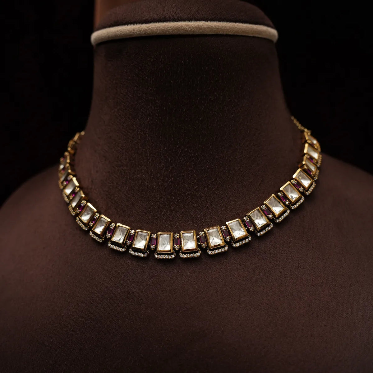 Ekanya Victorian Necklace - Red