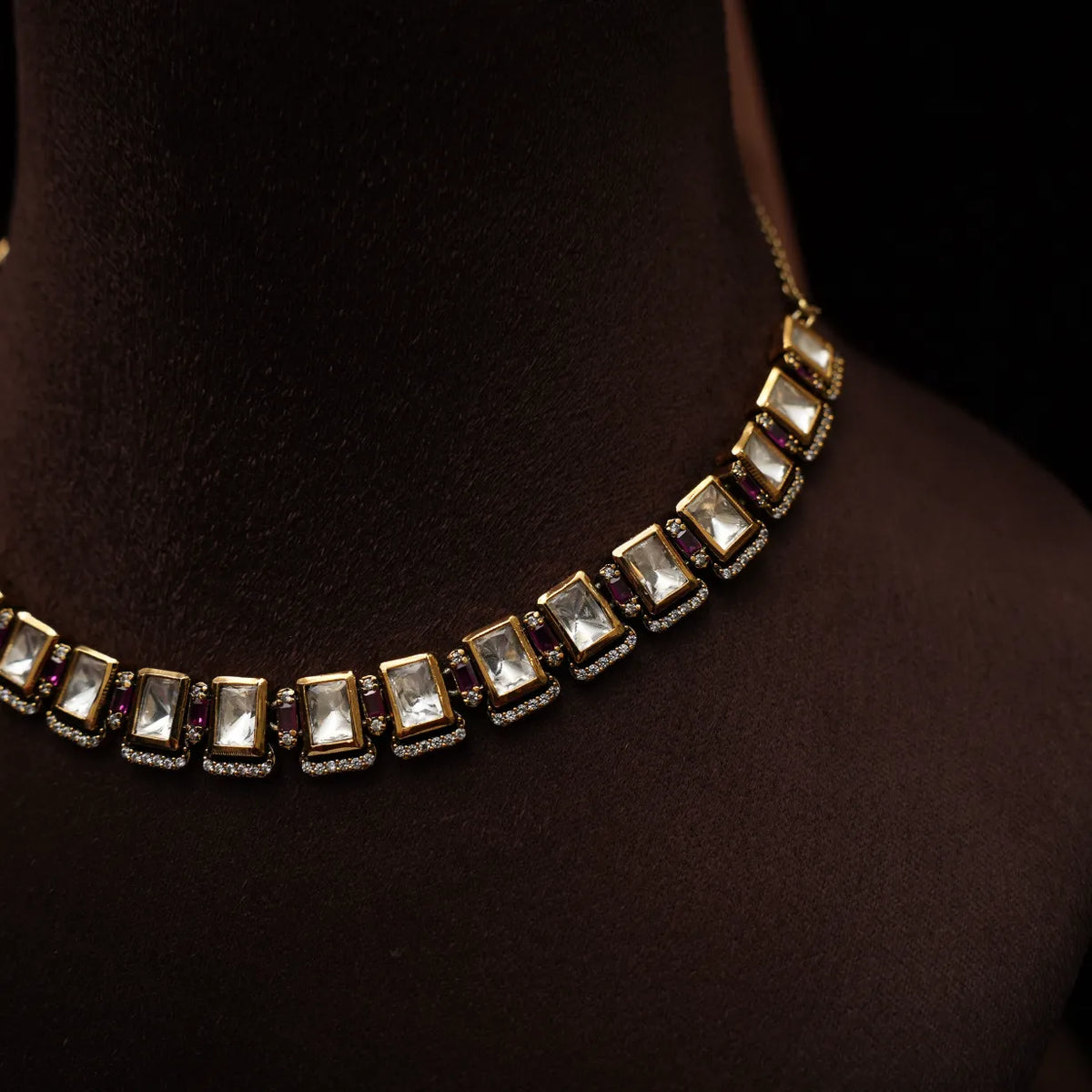 Ekanya Victorian Necklace - Red