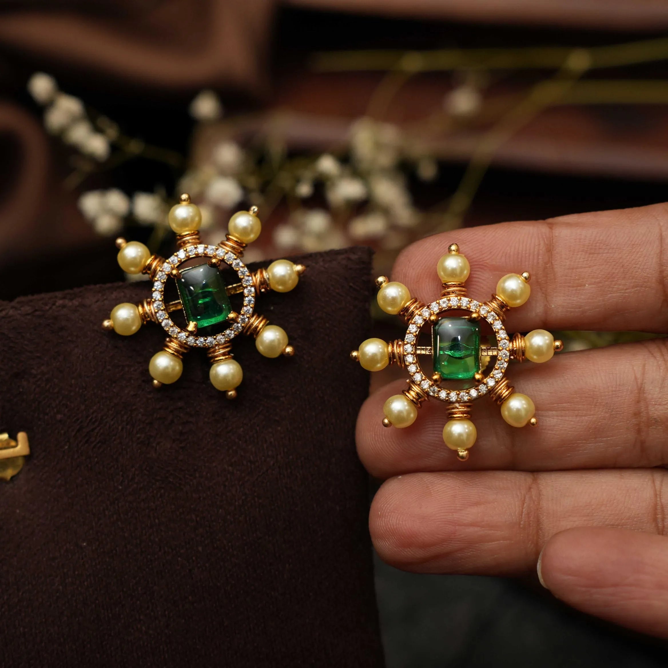 Ekiya Antique Ear Stud - Green