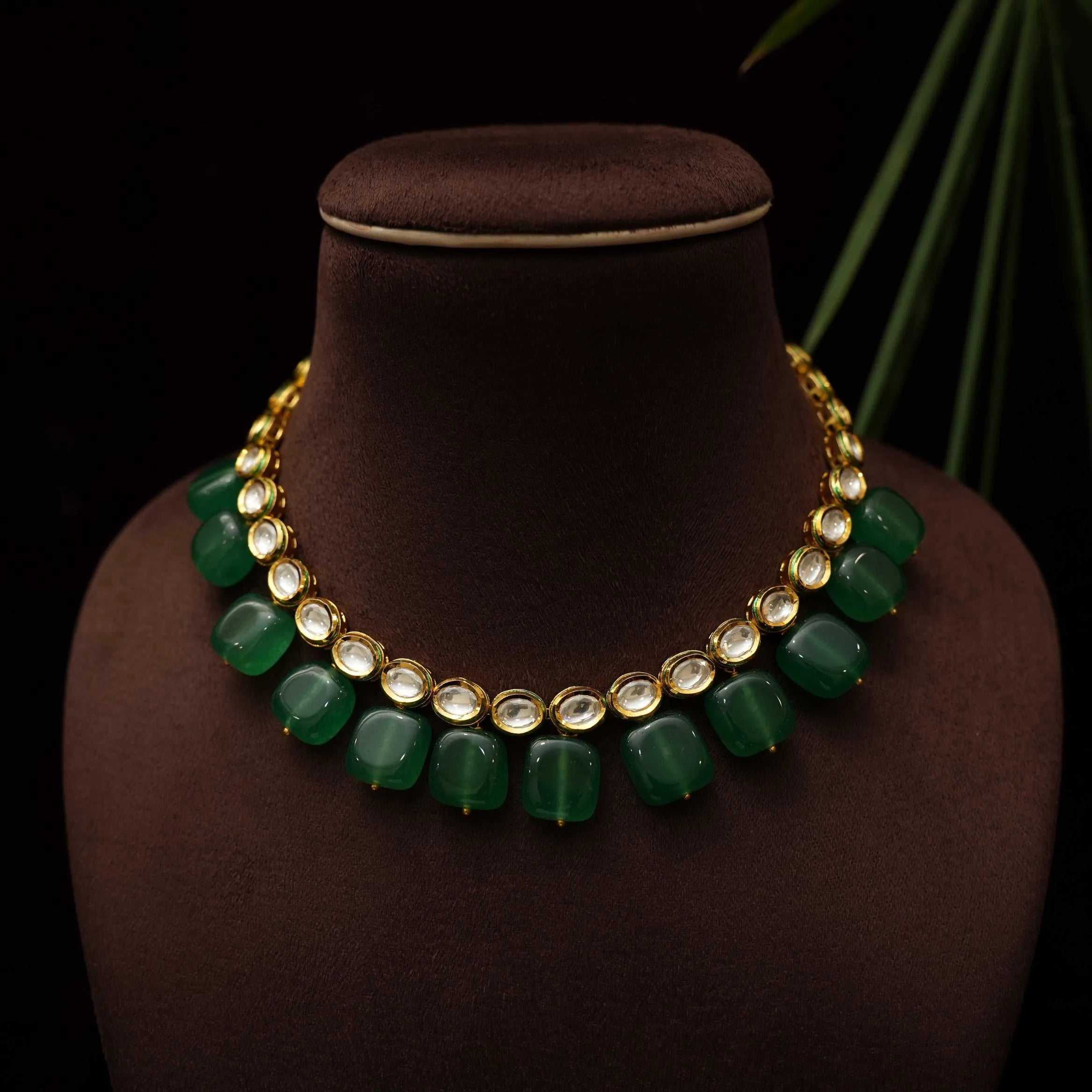 Elena Green Kundan Necklace Set