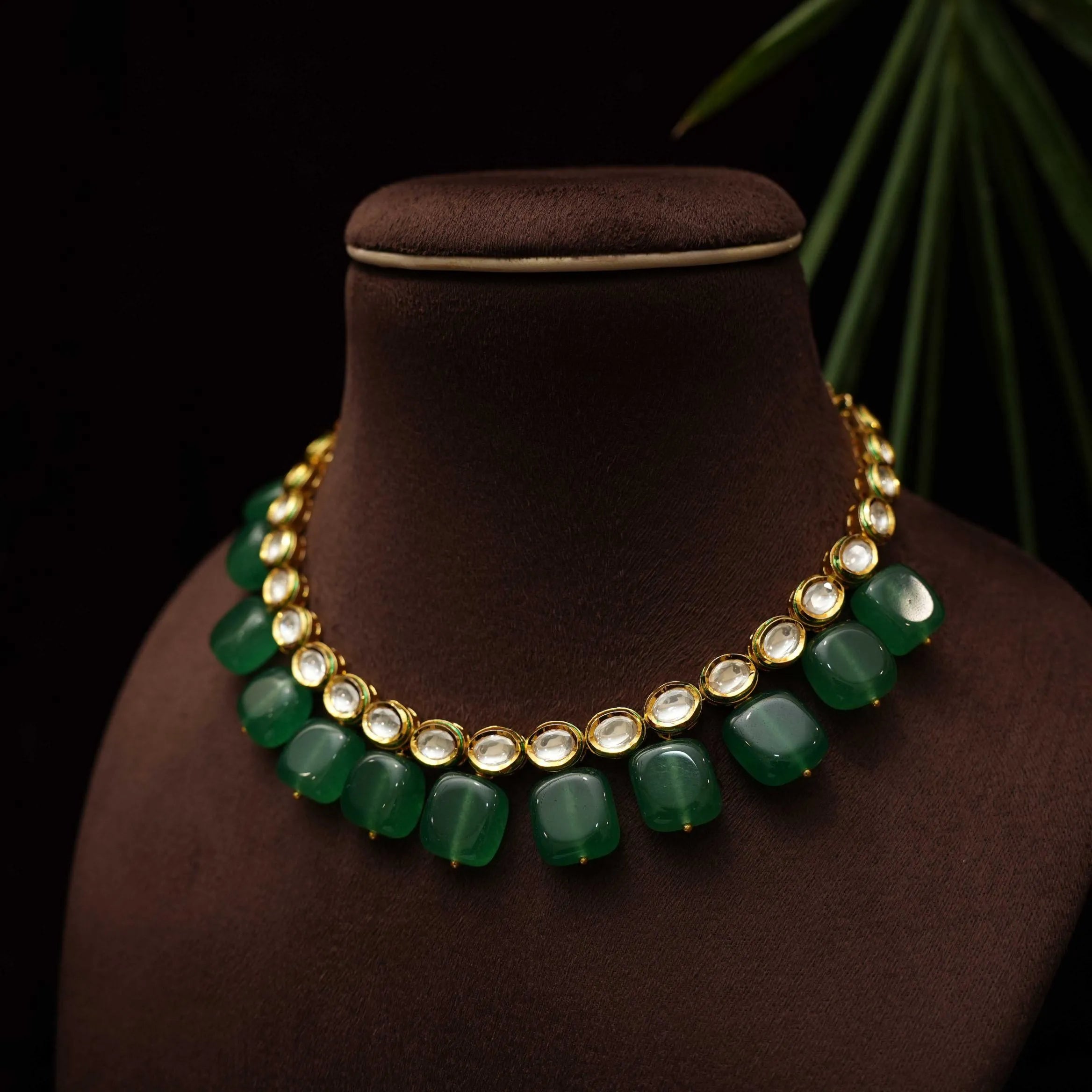 Elena Green Kundan Necklace Set