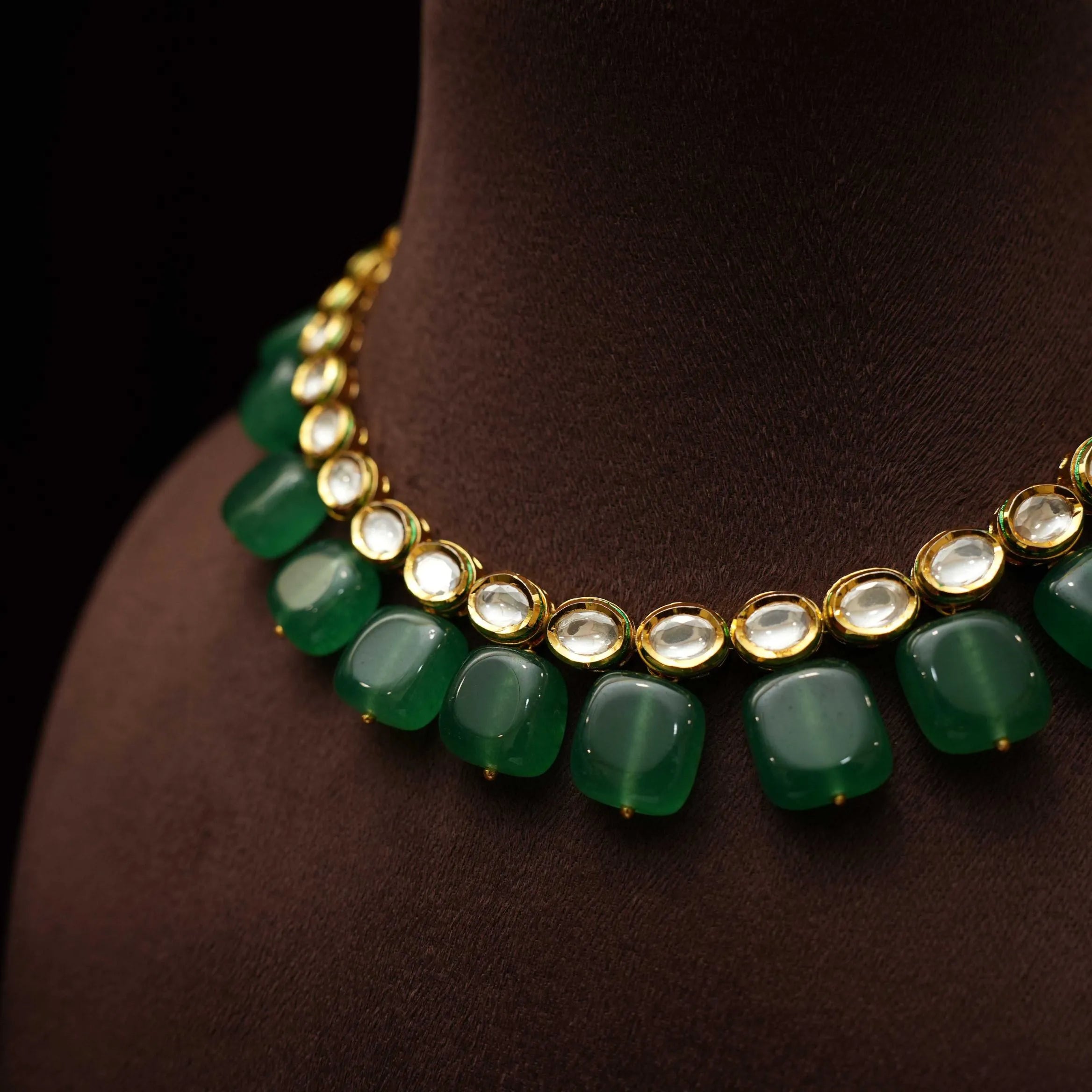 Elena Green Kundan Necklace Set