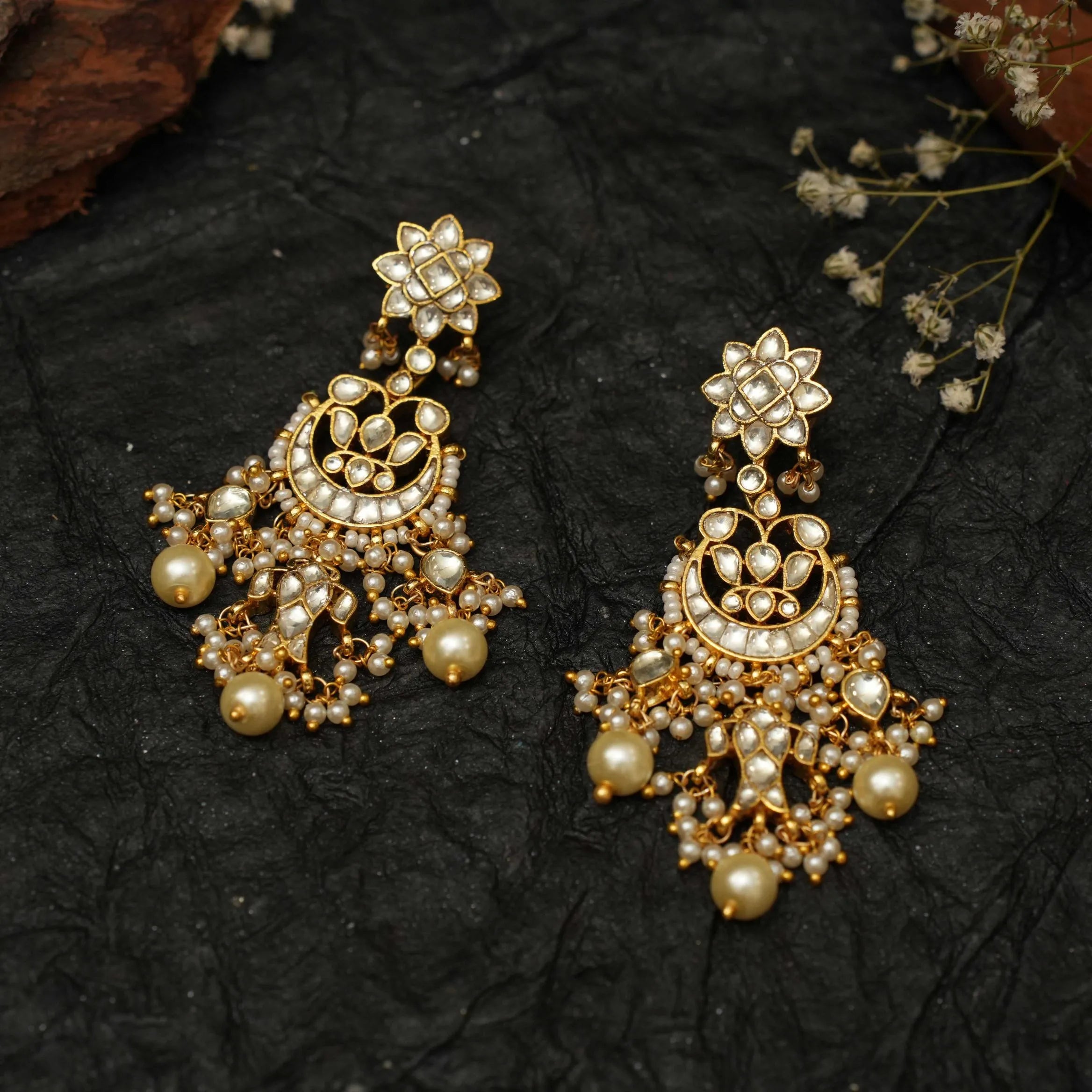 Eliana Polki Chandbali Earrings