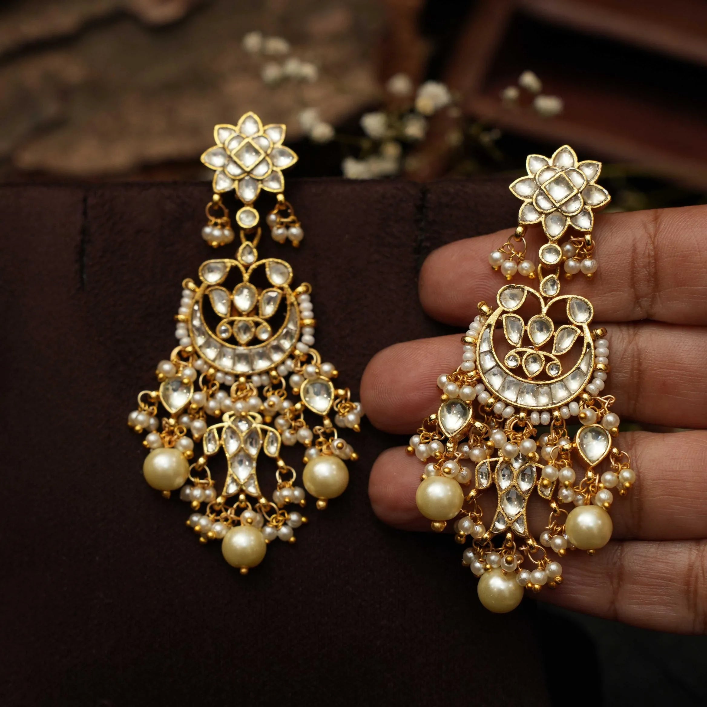 Eliana Polki Chandbali Earrings