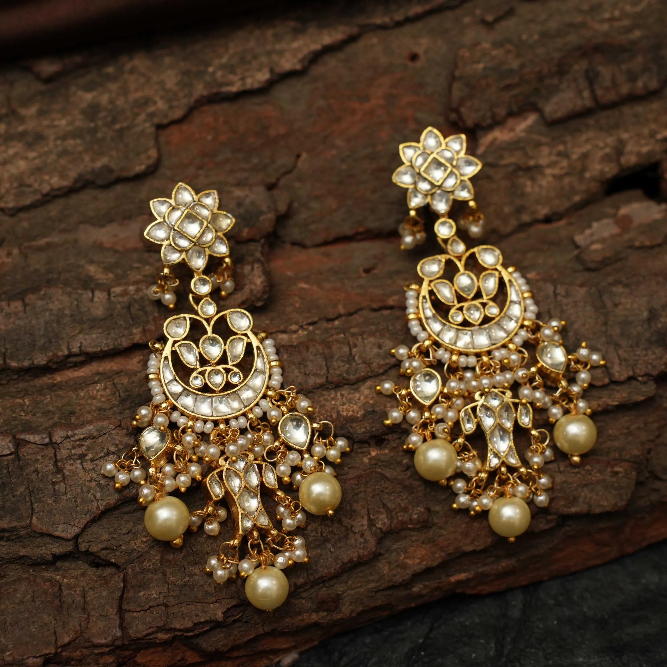 Eliana Polki Chandbali Earrings