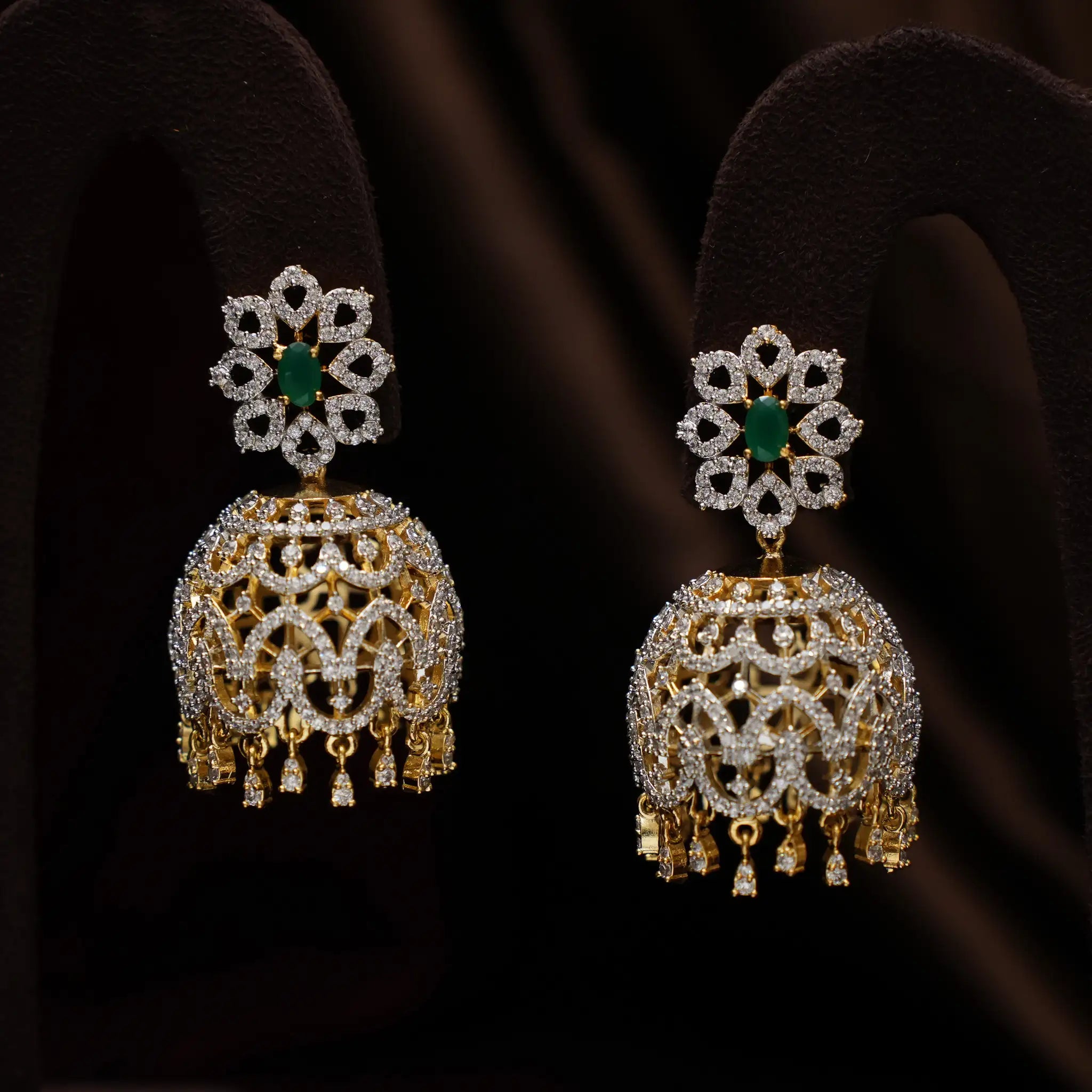 Eliana Zircon Jhumka Earrings - Aven