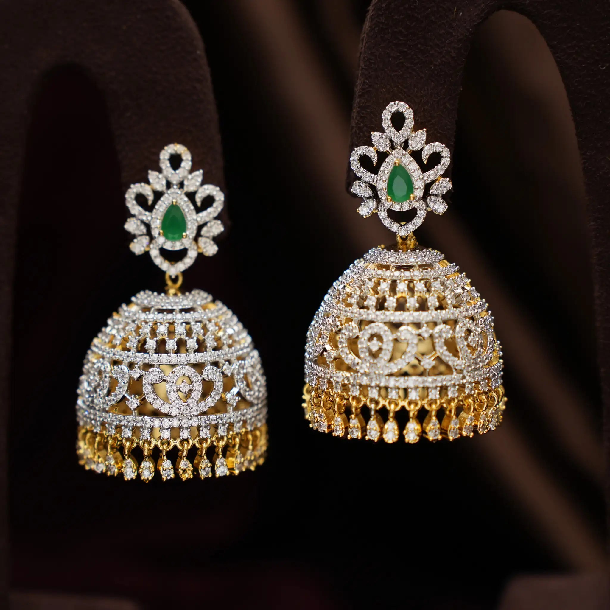 Eliana Zircon Jhumka Earrings - Cora