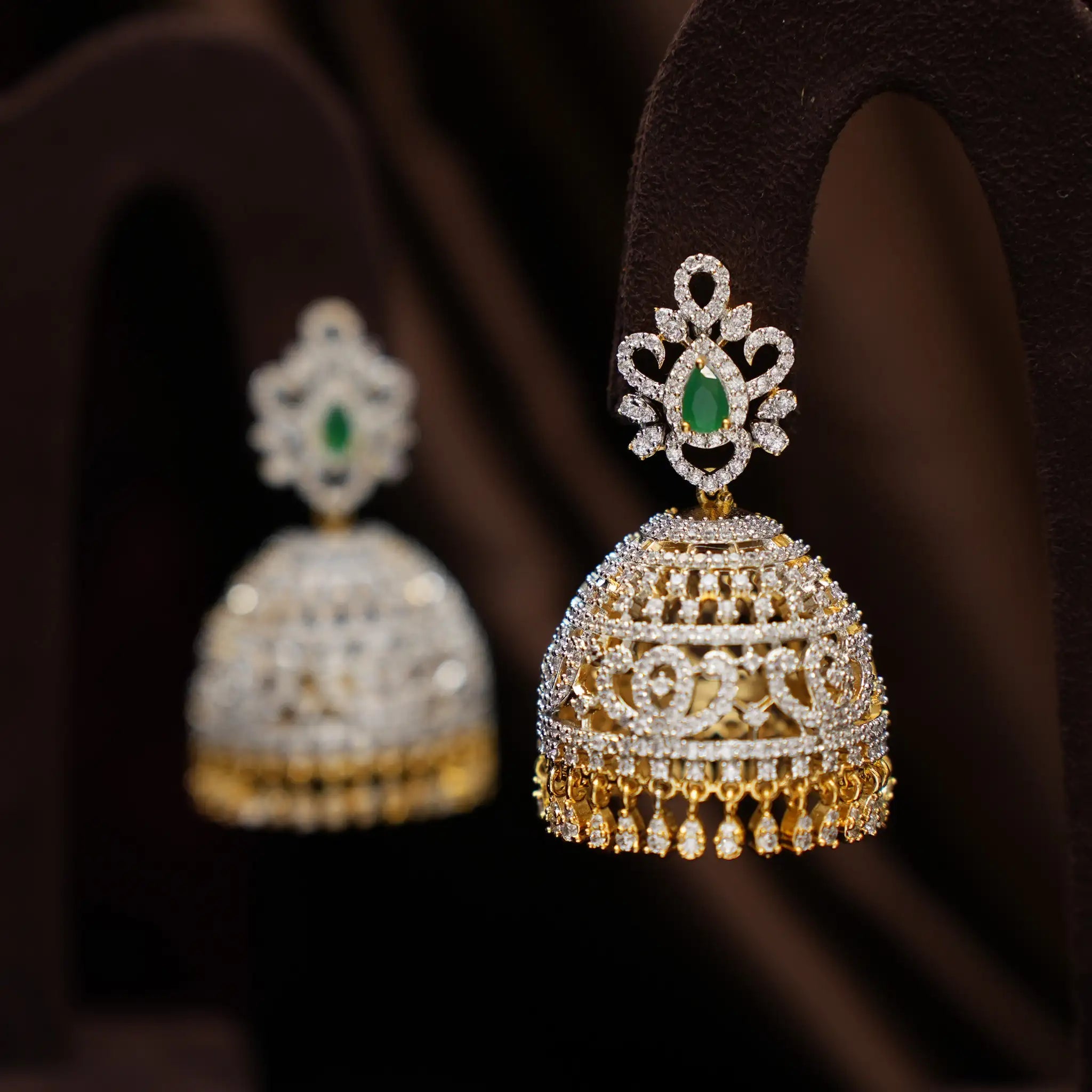 Eliana Zircon Jhumka Earrings - Cora