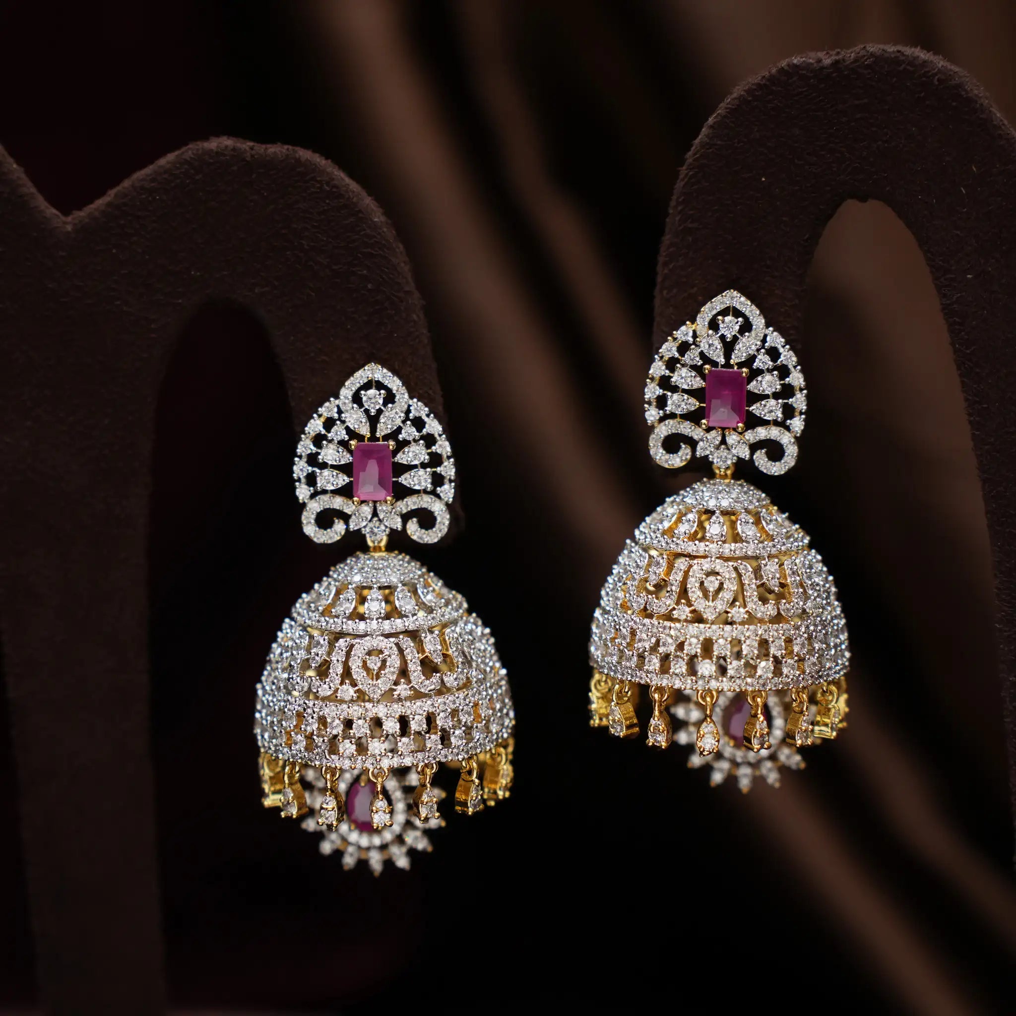 Eliana Zircon Jhumka Earrings - Gia