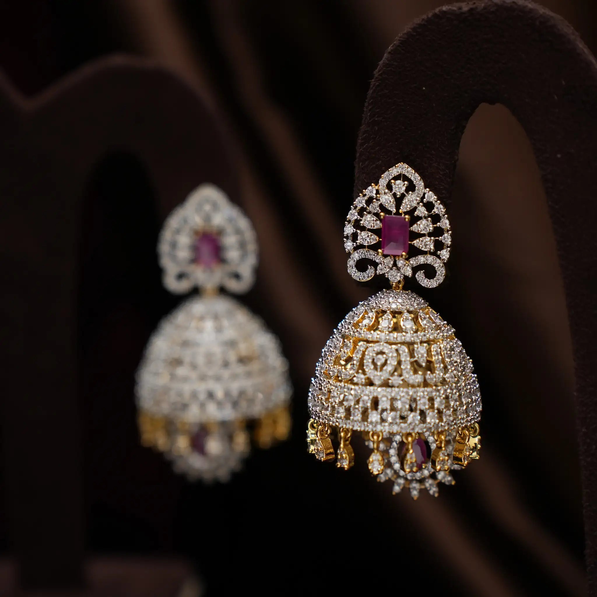 Eliana Zircon Jhumka Earrings - Gia