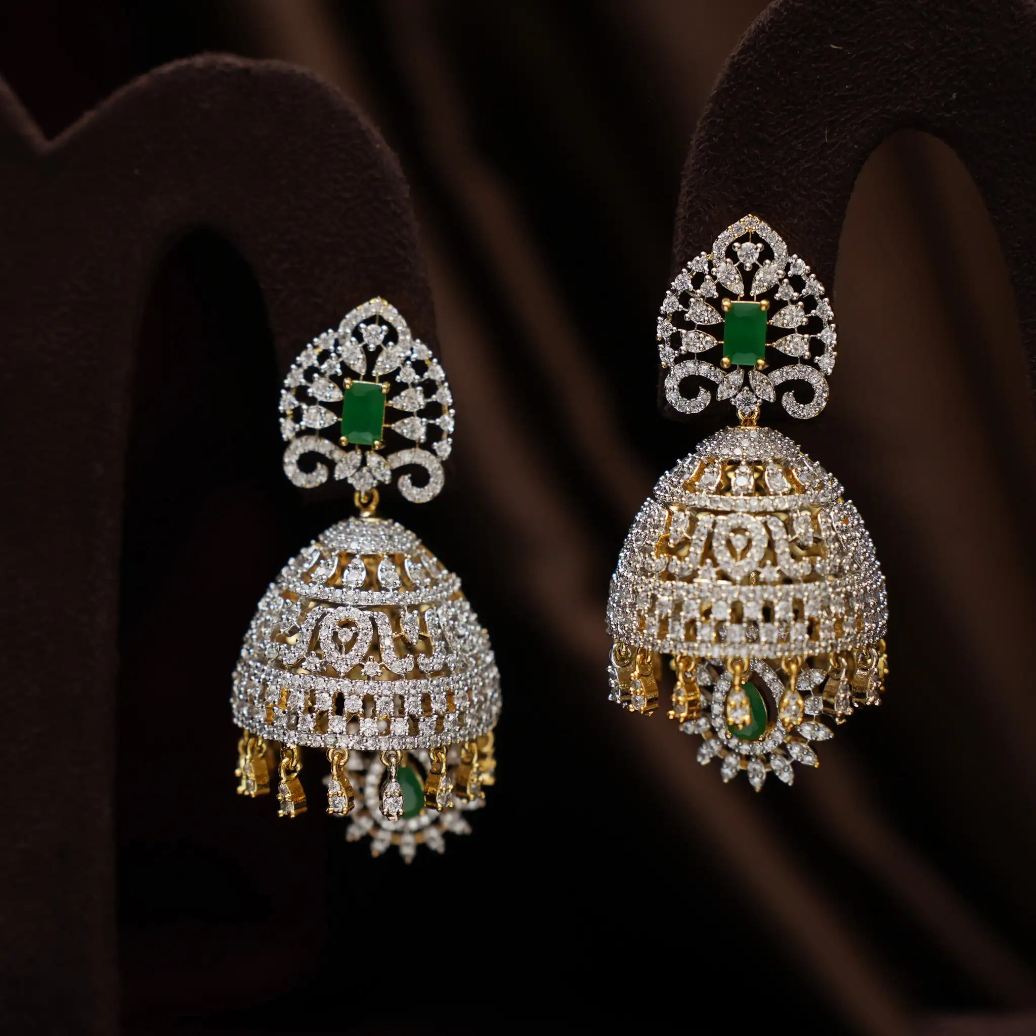 Eliana Zircon Jhumka Earrings - Jacy