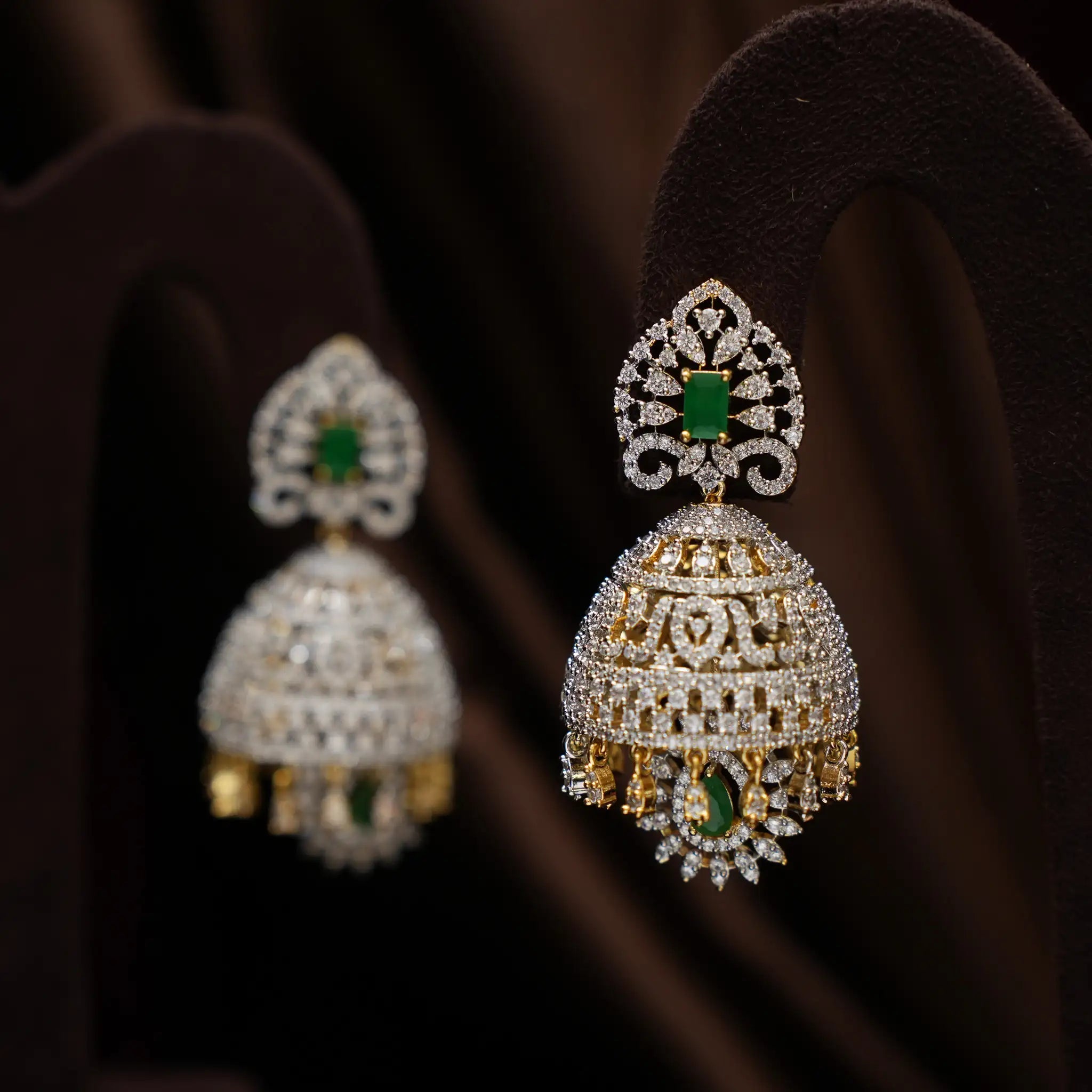 Eliana Zircon Jhumka Earrings - Jacy