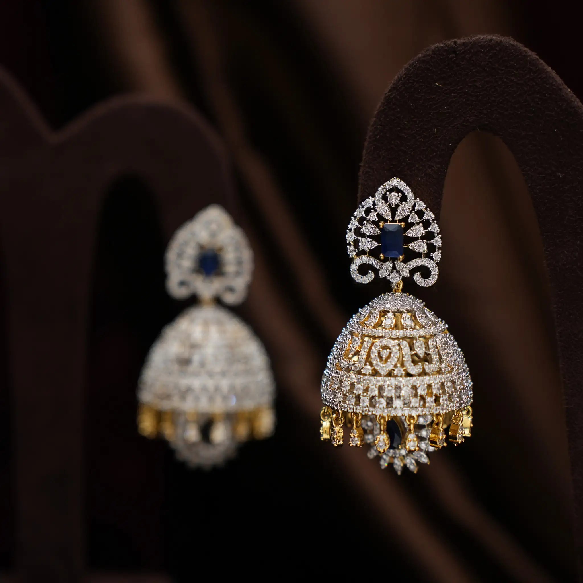 Eliana Zircon Jhumka Earrings - Kay