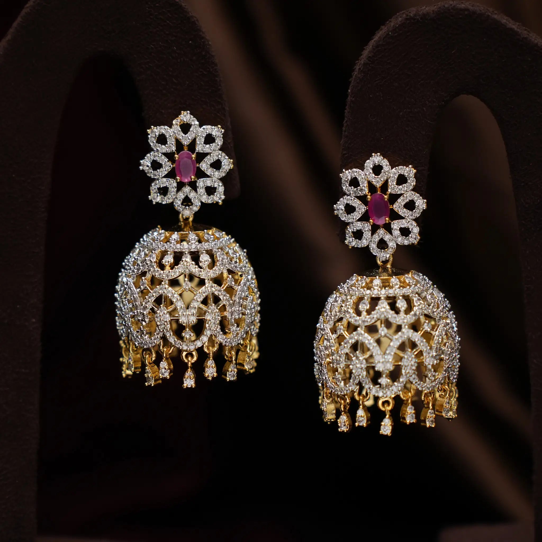 Eliana Zircon Jhumka Earrings - Tate