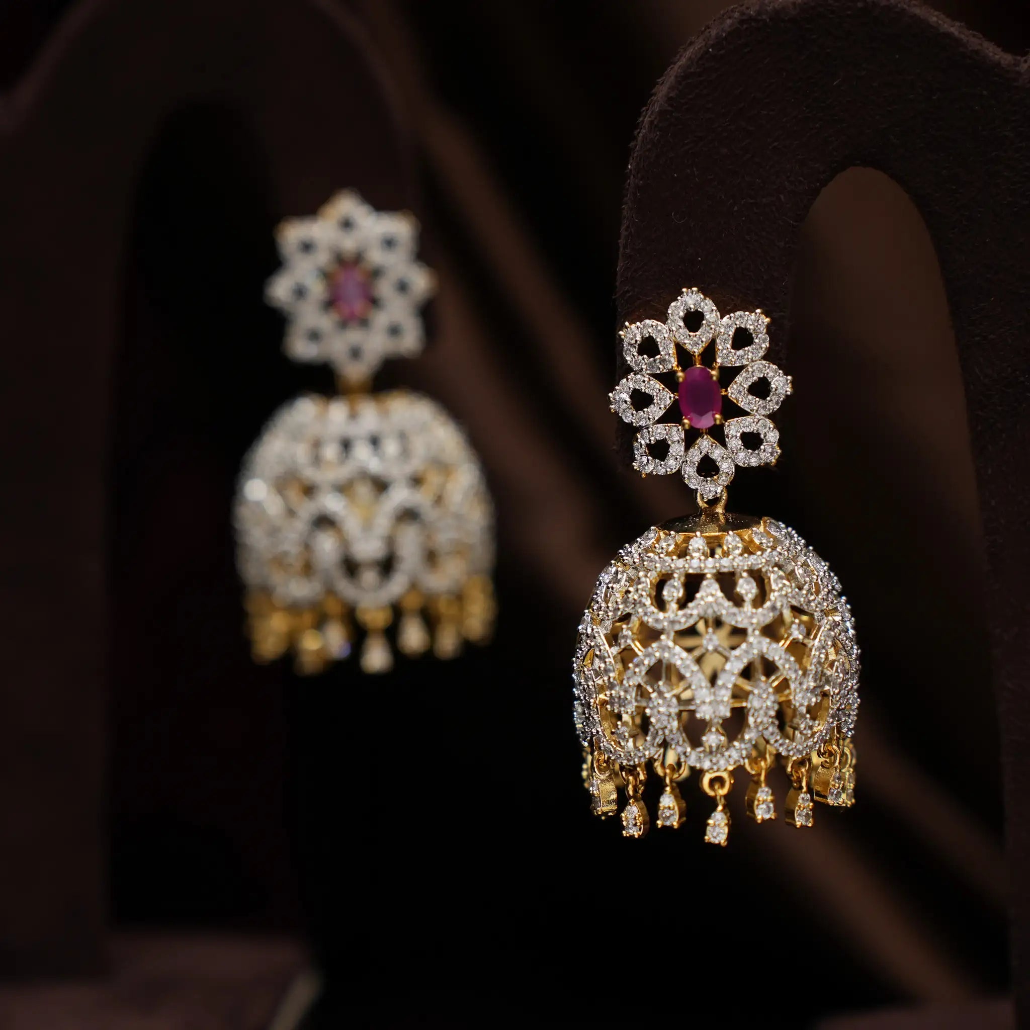 Eliana Zircon Jhumka Earrings - Tate