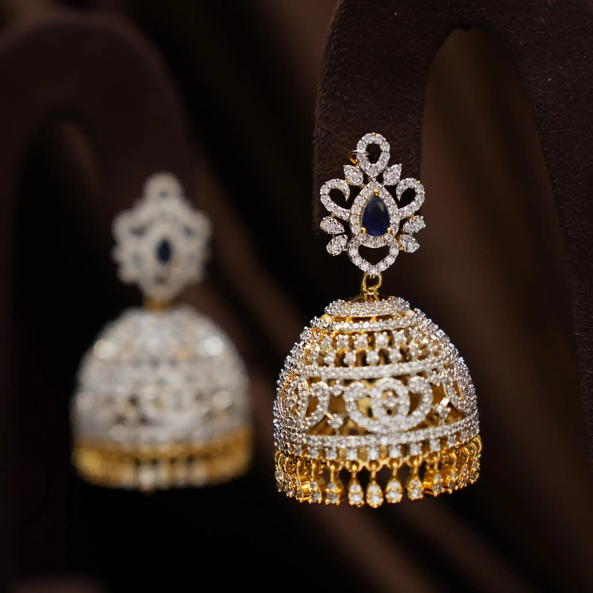 Eliana Zircon Jhumka Earrings - Vida