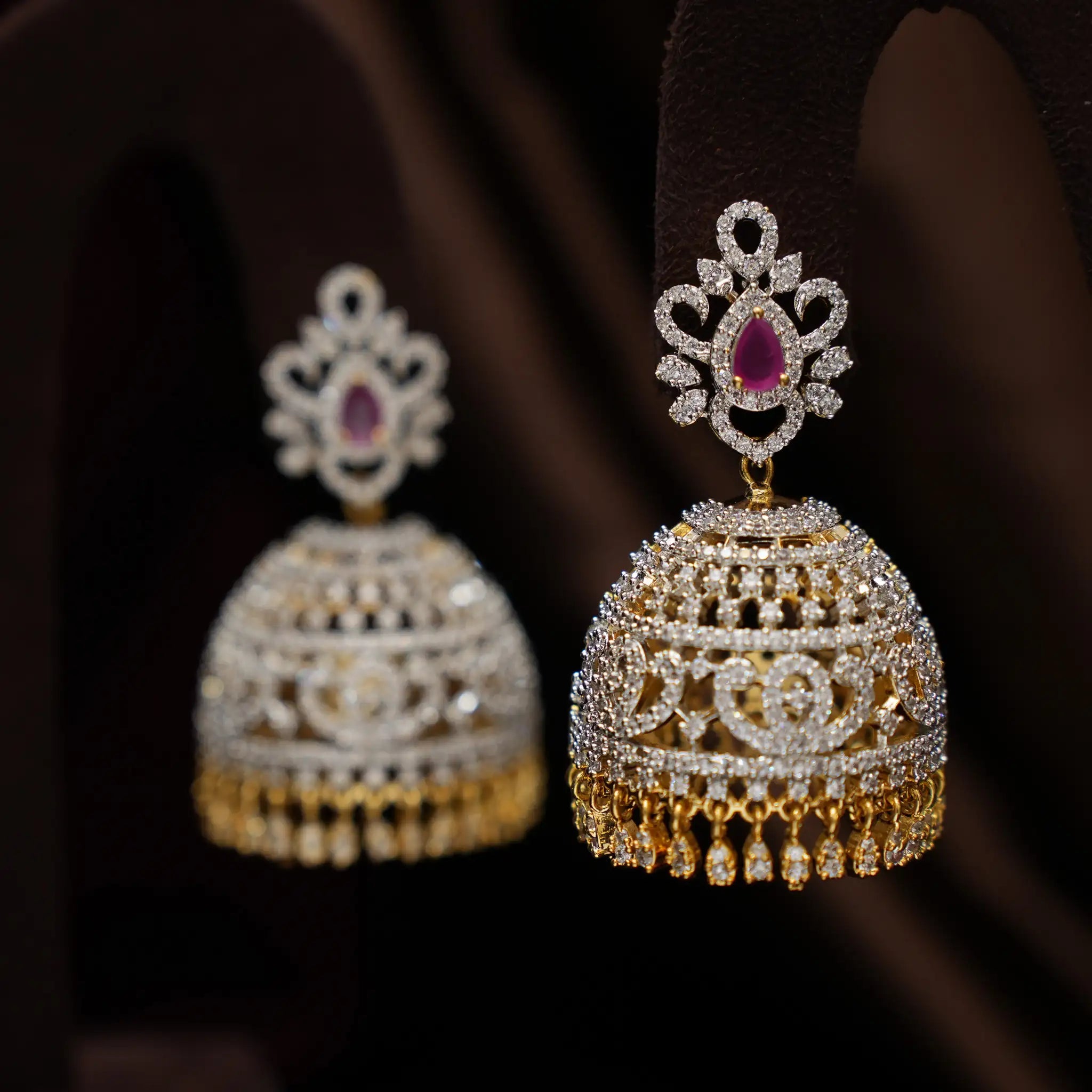 Eliana Zircon Jhumka Earrings - Yuna