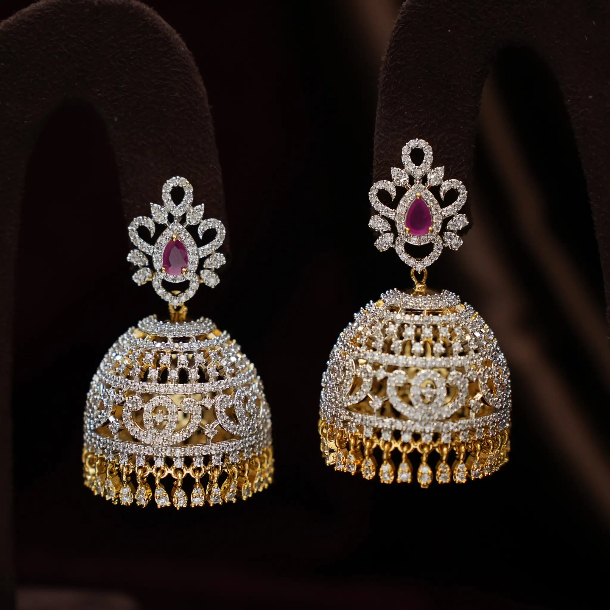 Eliana Zircon Jhumka Earrings - Yuna