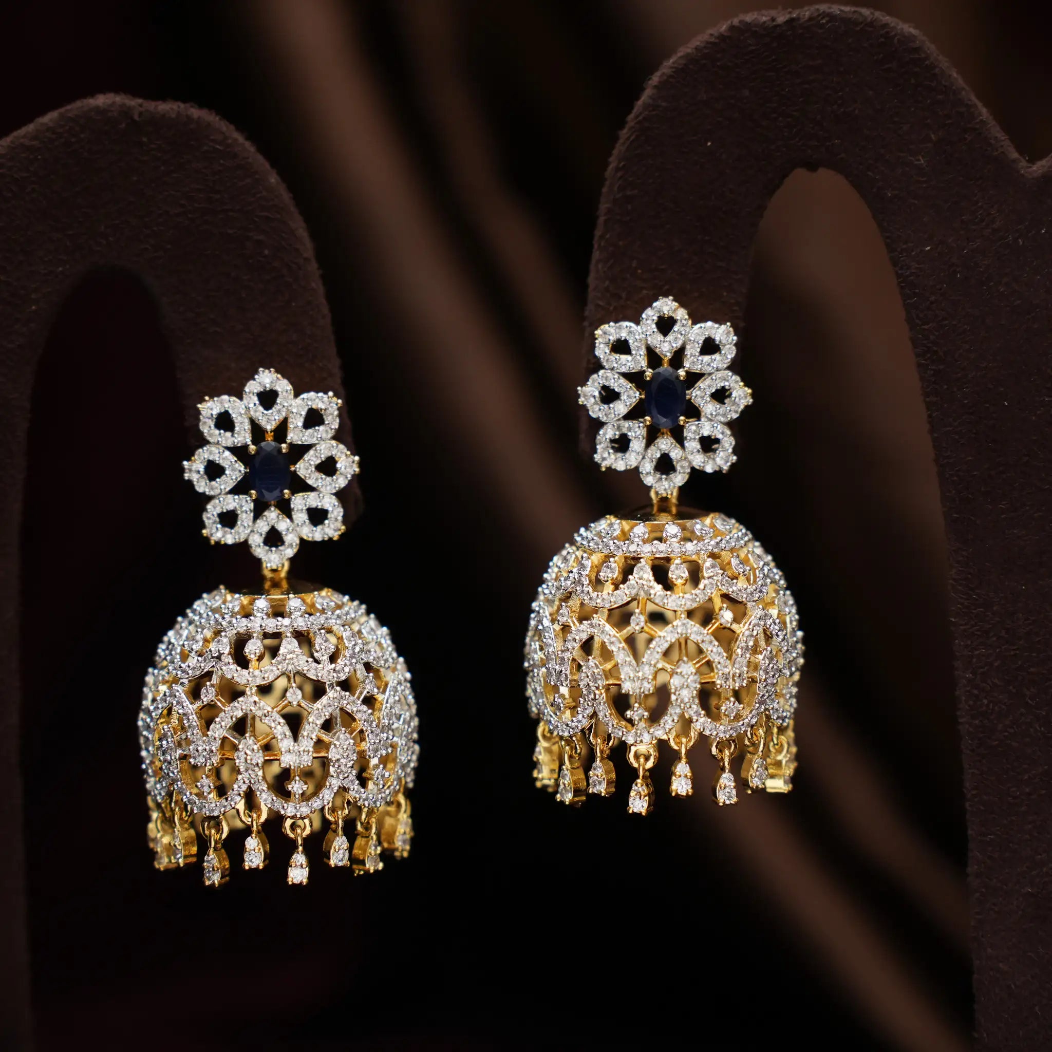 Eliana Zircon Jhumka Earrings - Zoe