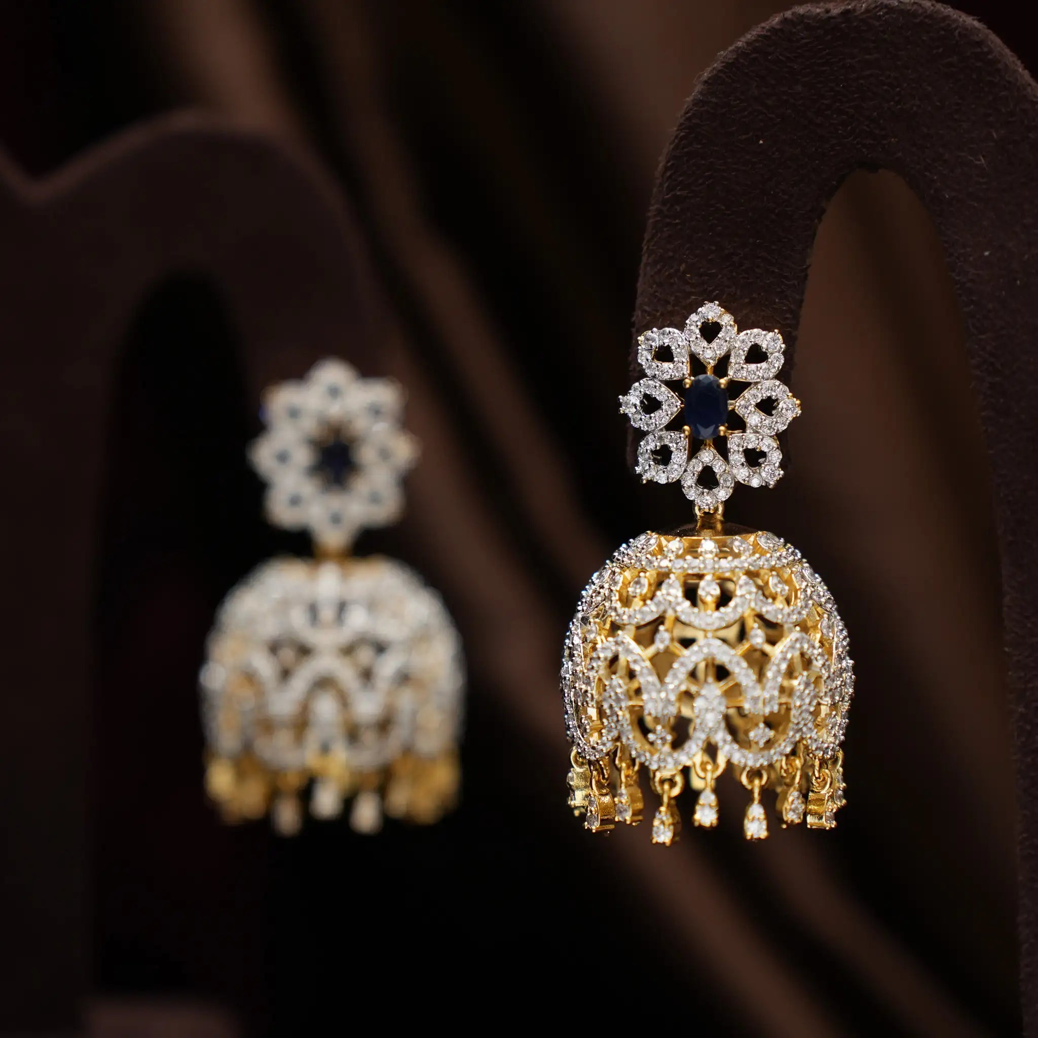 Eliana Zircon Jhumka Earrings - Zoe