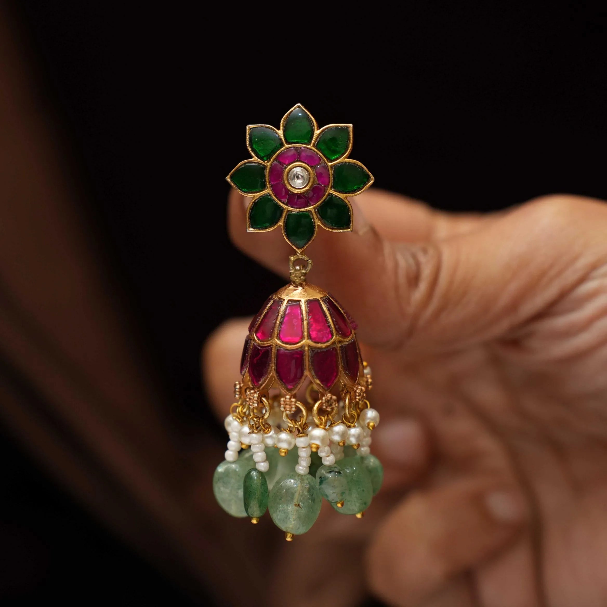 Elina Polki Jhumka Earrings