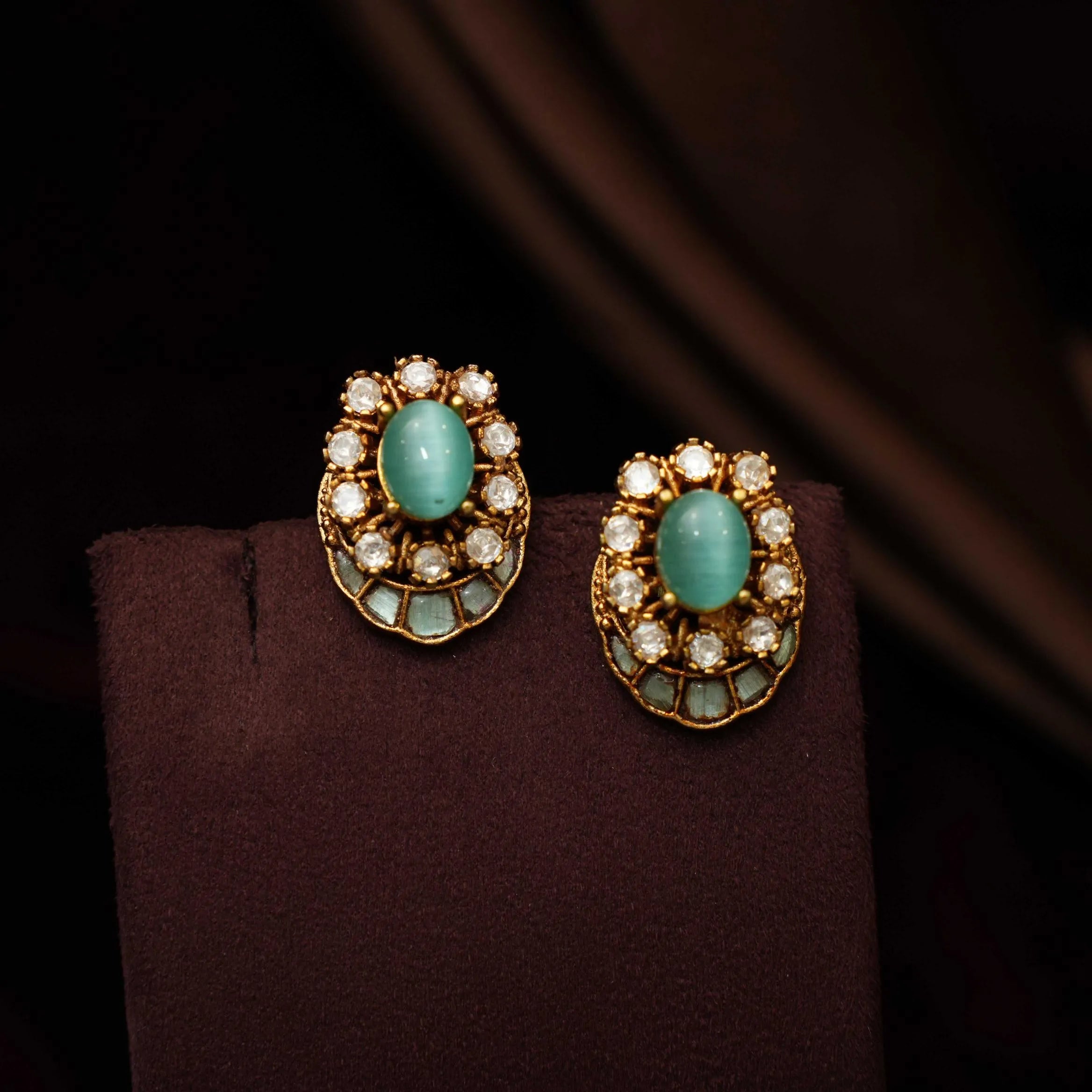 Ellie Polki Ear Stud - Pastel Green