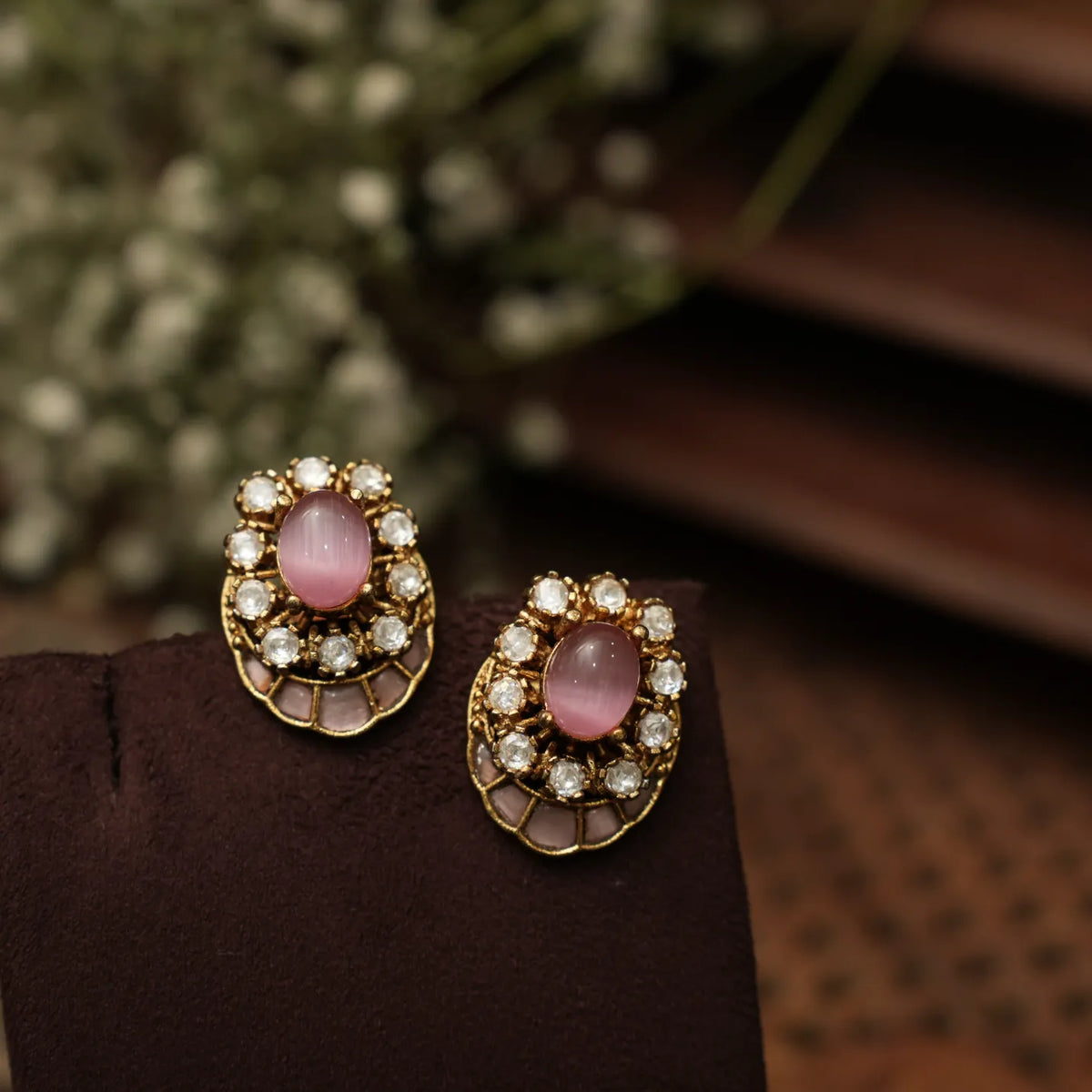Ellie Polki Ear Stud - Pastel Pink