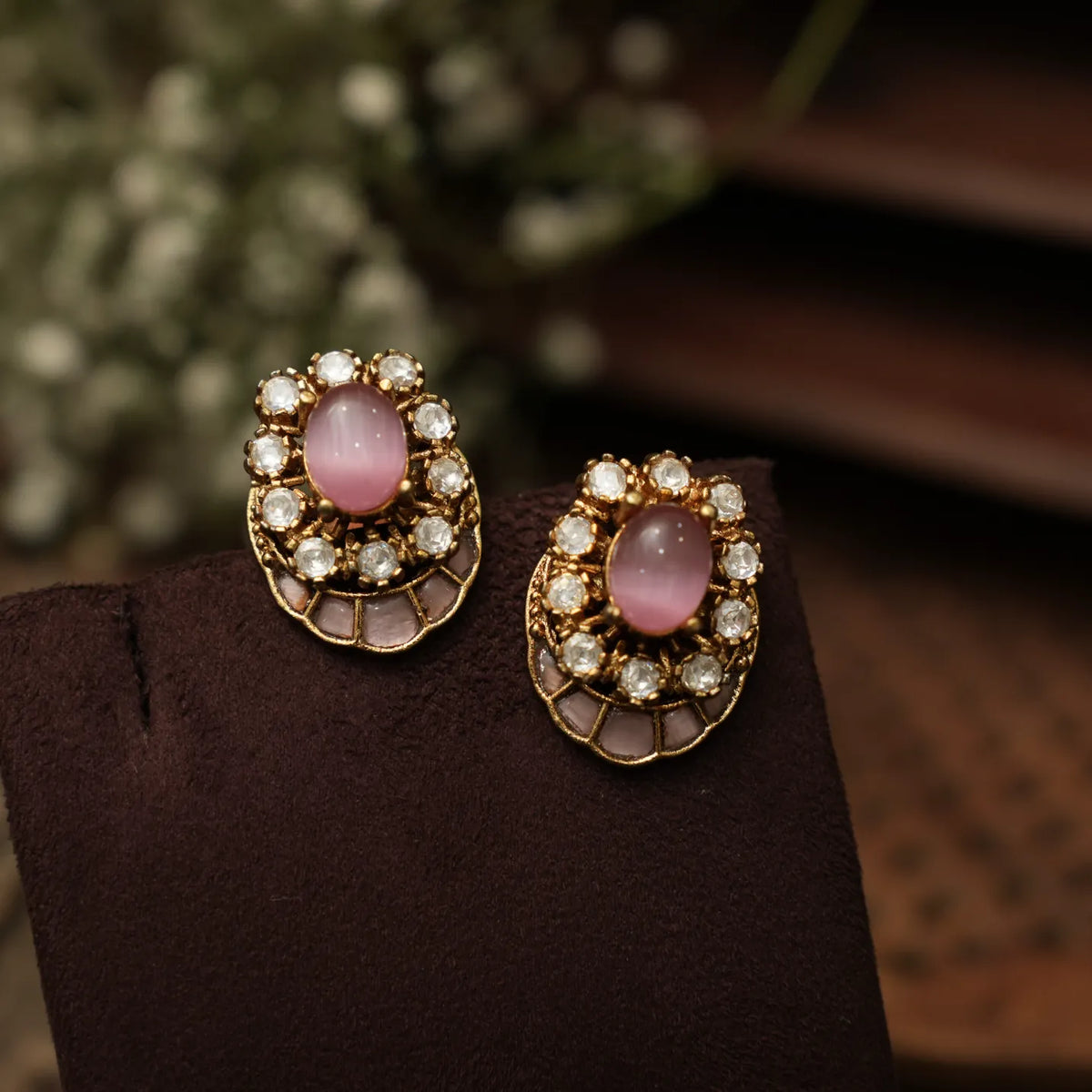 Ellie Polki Ear Stud - Pastel Pink