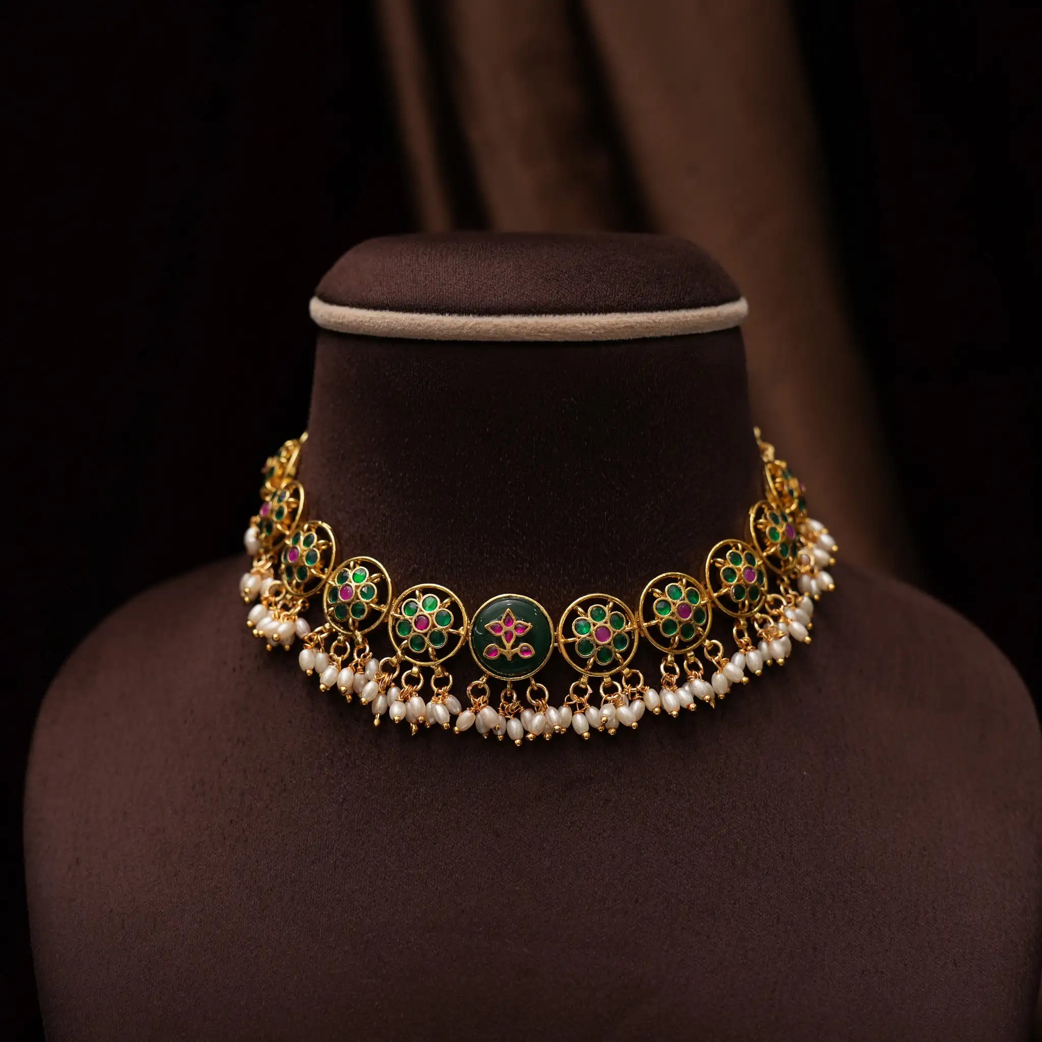 Emory Polki Necklace - Green