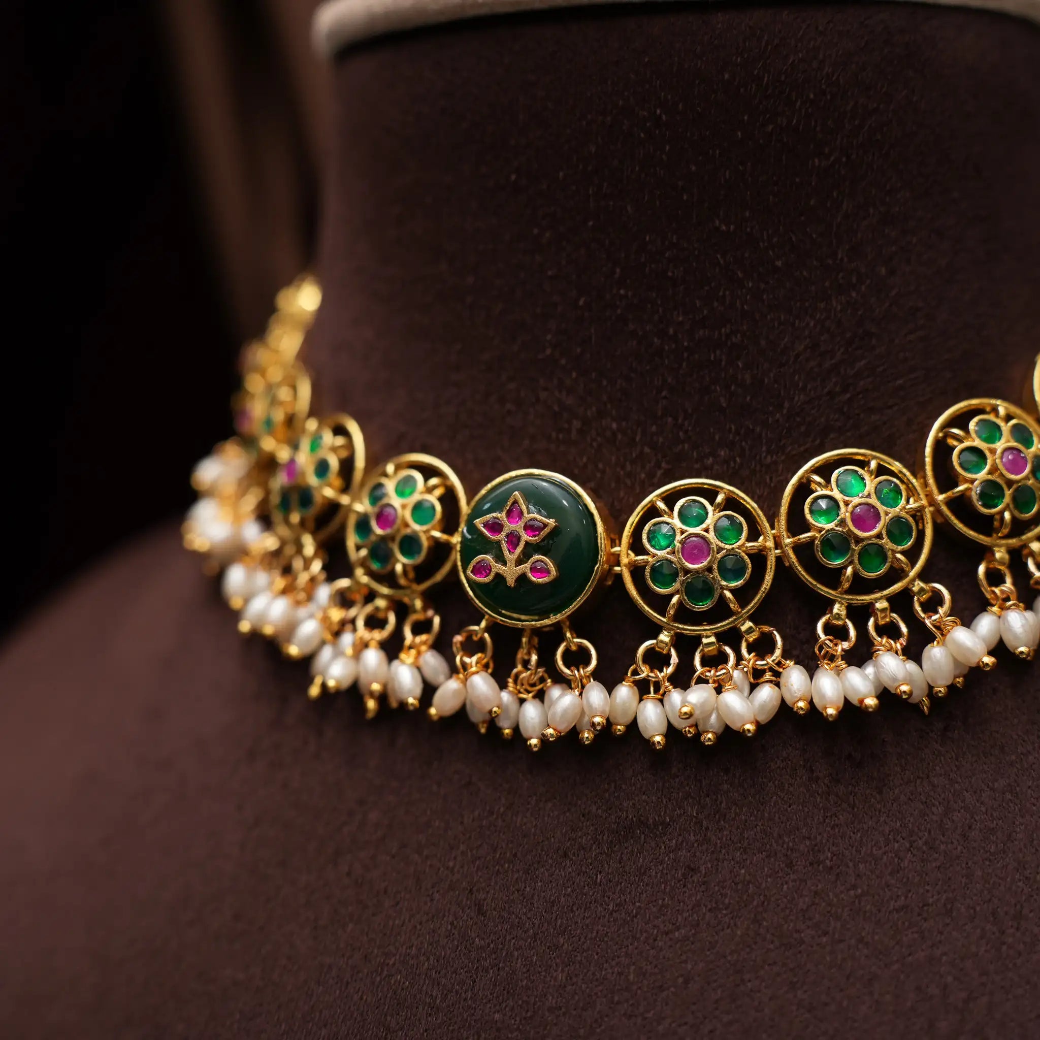 Emory Polki Necklace - Green