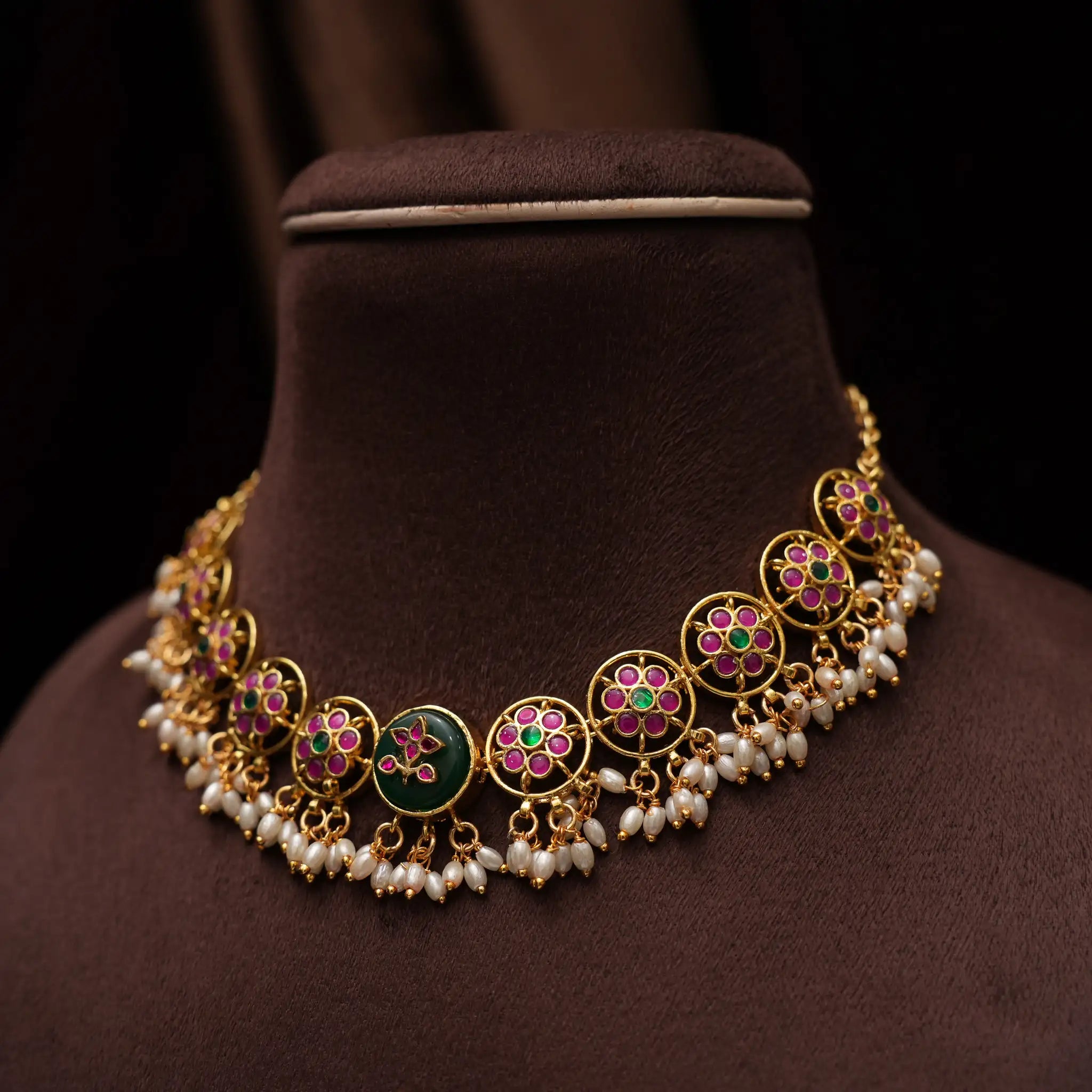 Emory Polki Necklace - Red