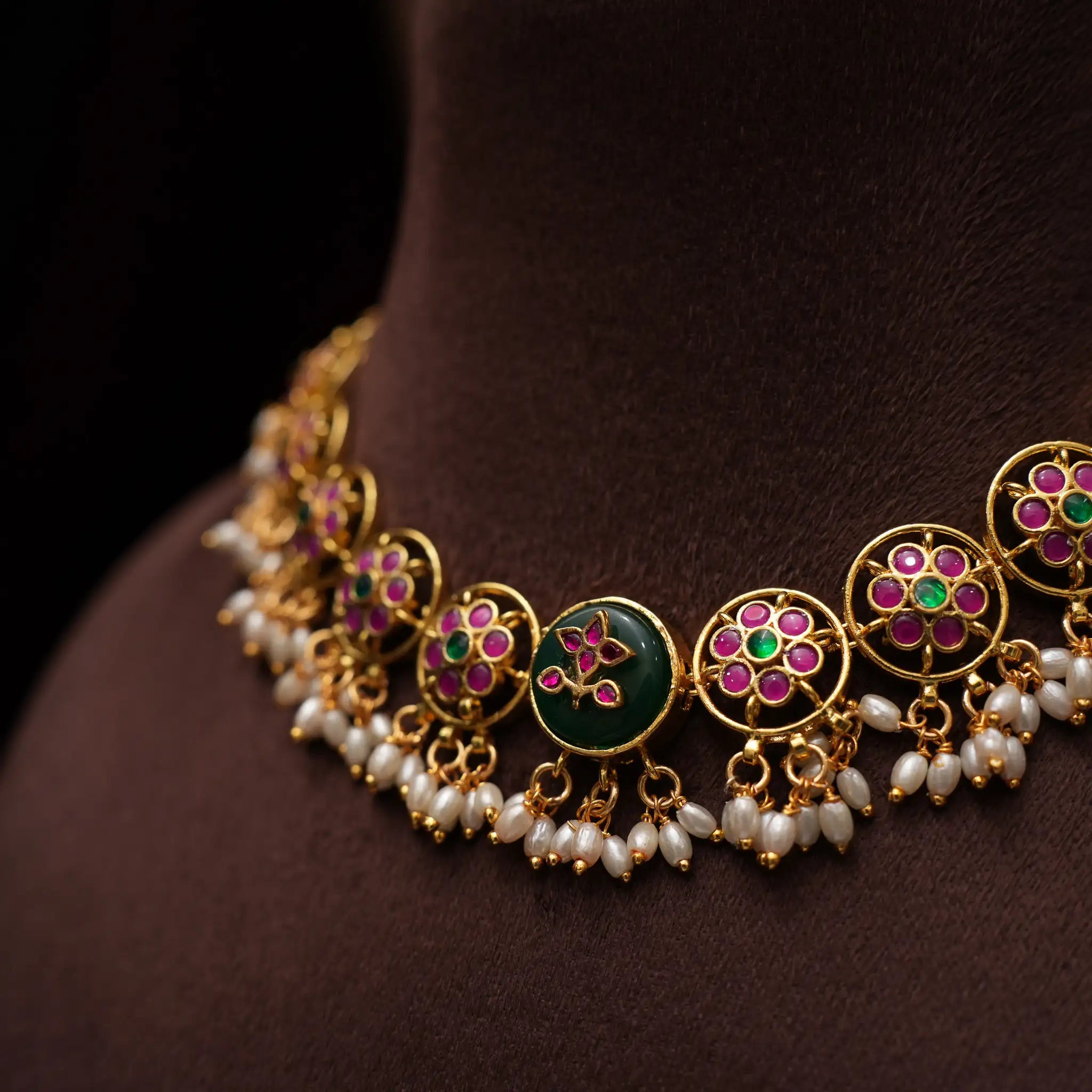 Emory Polki Necklace - Red