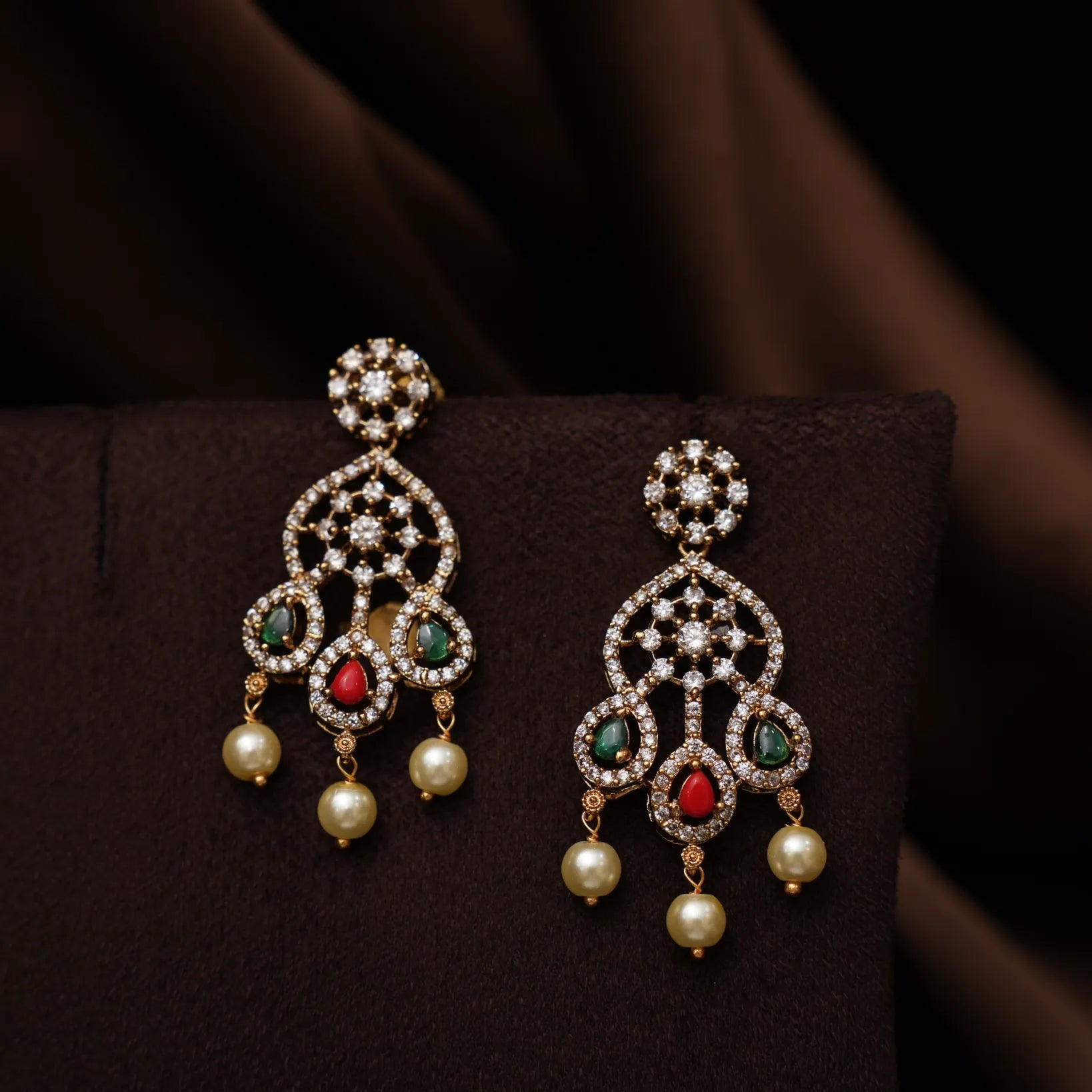 Eraya Zircon Layered Necklace - Coral