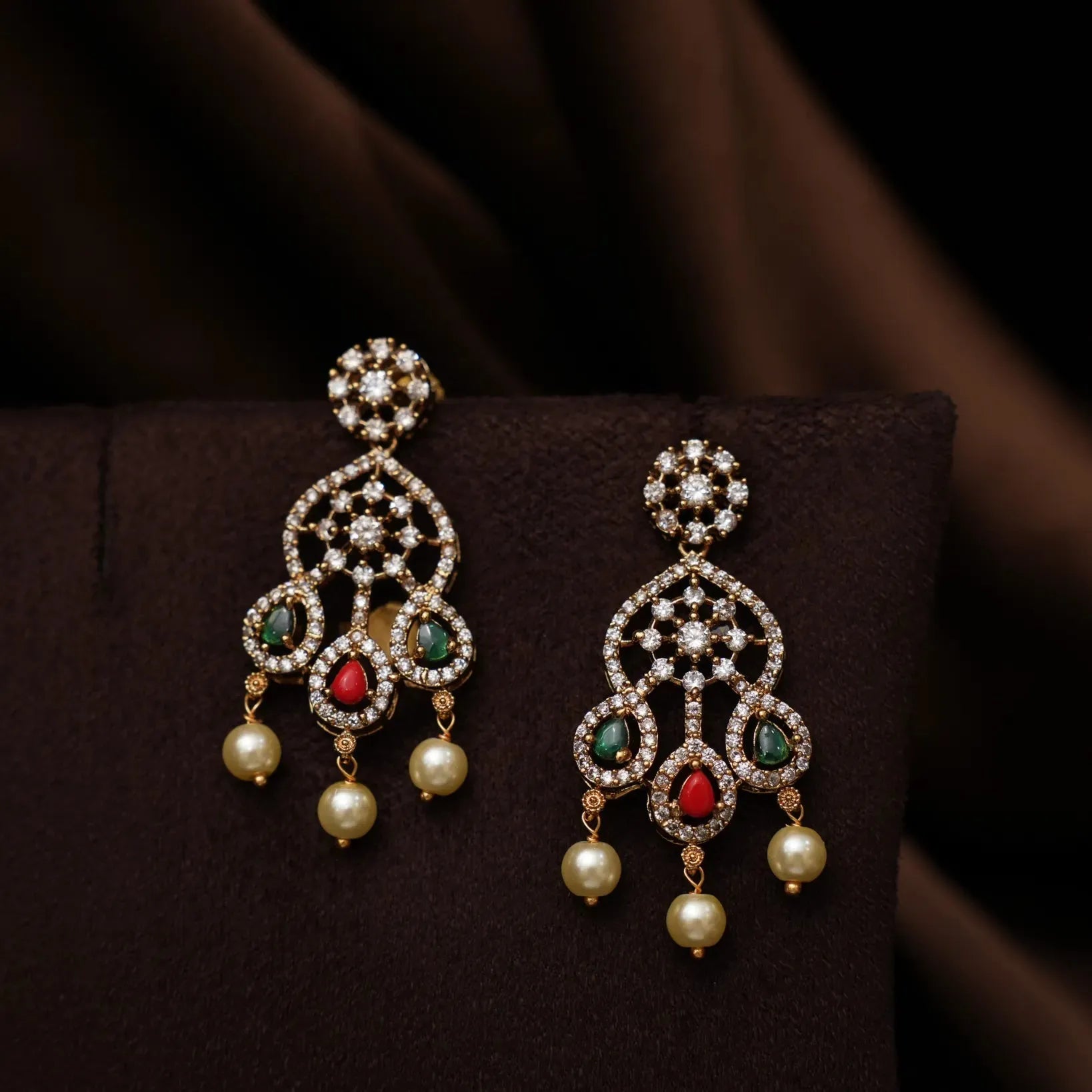 Eraya Zircon Layered Necklace - Coral