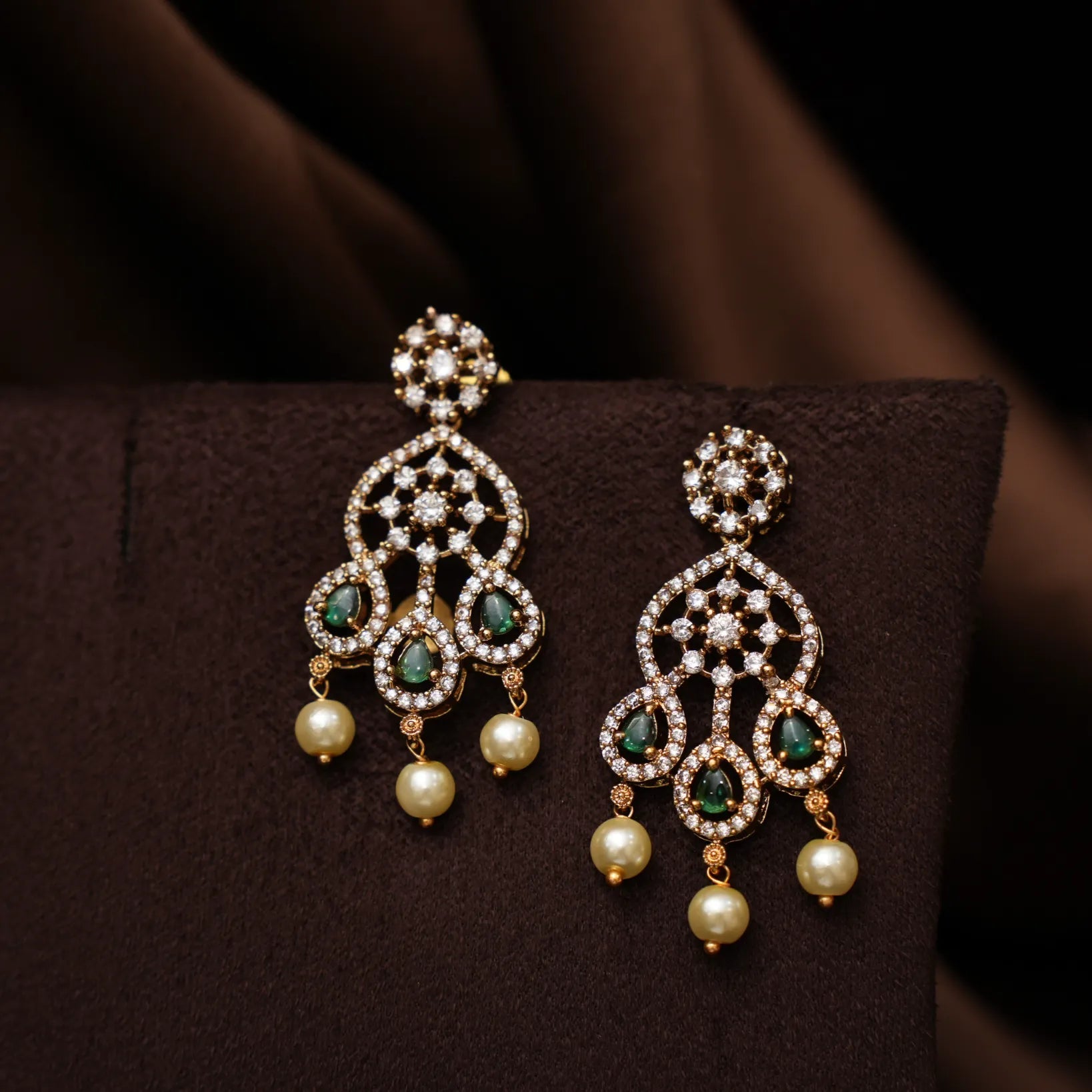 Eraya Zircon Layered Necklace - Green