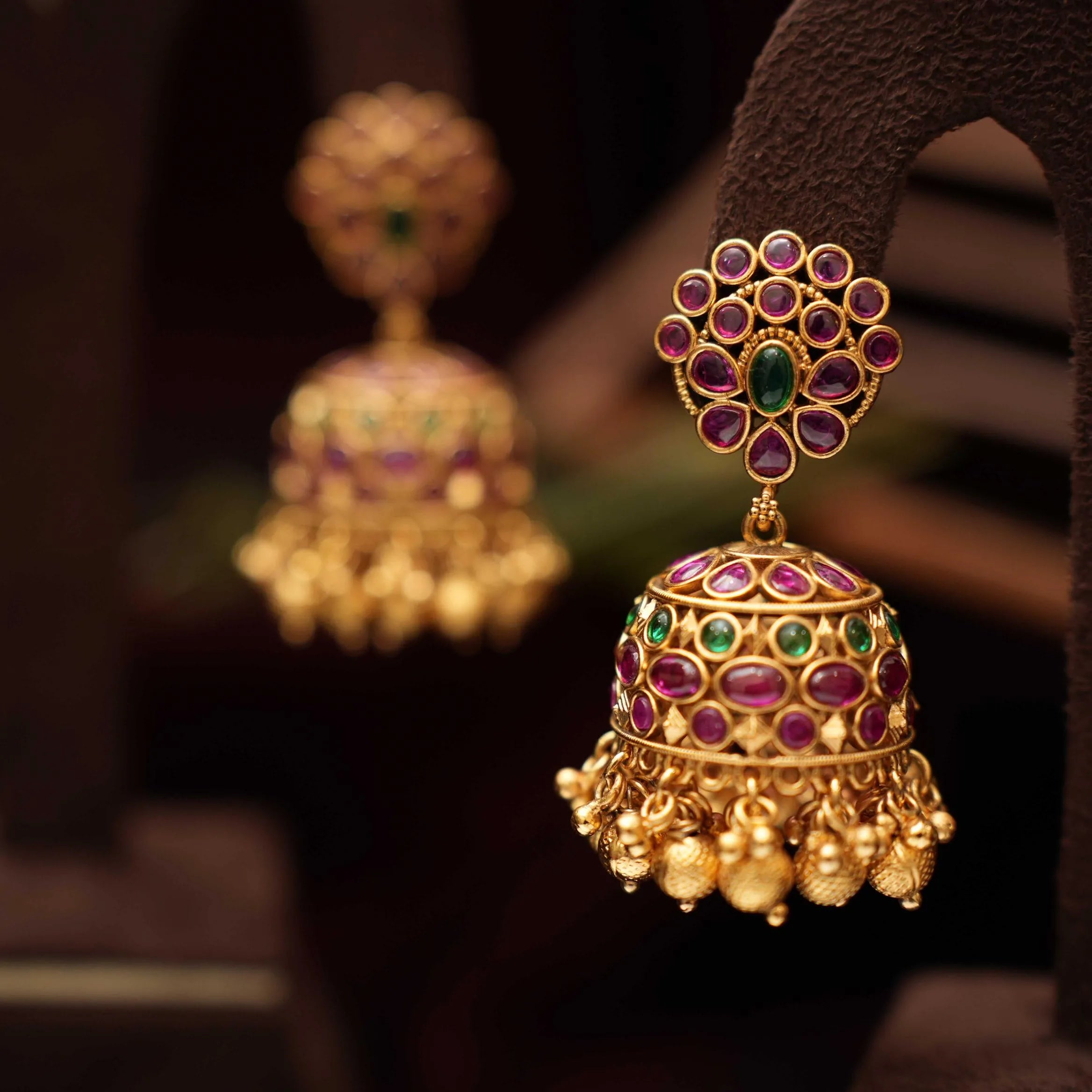 Eshal Antique Jhumka Earrings - Rimli Boutique