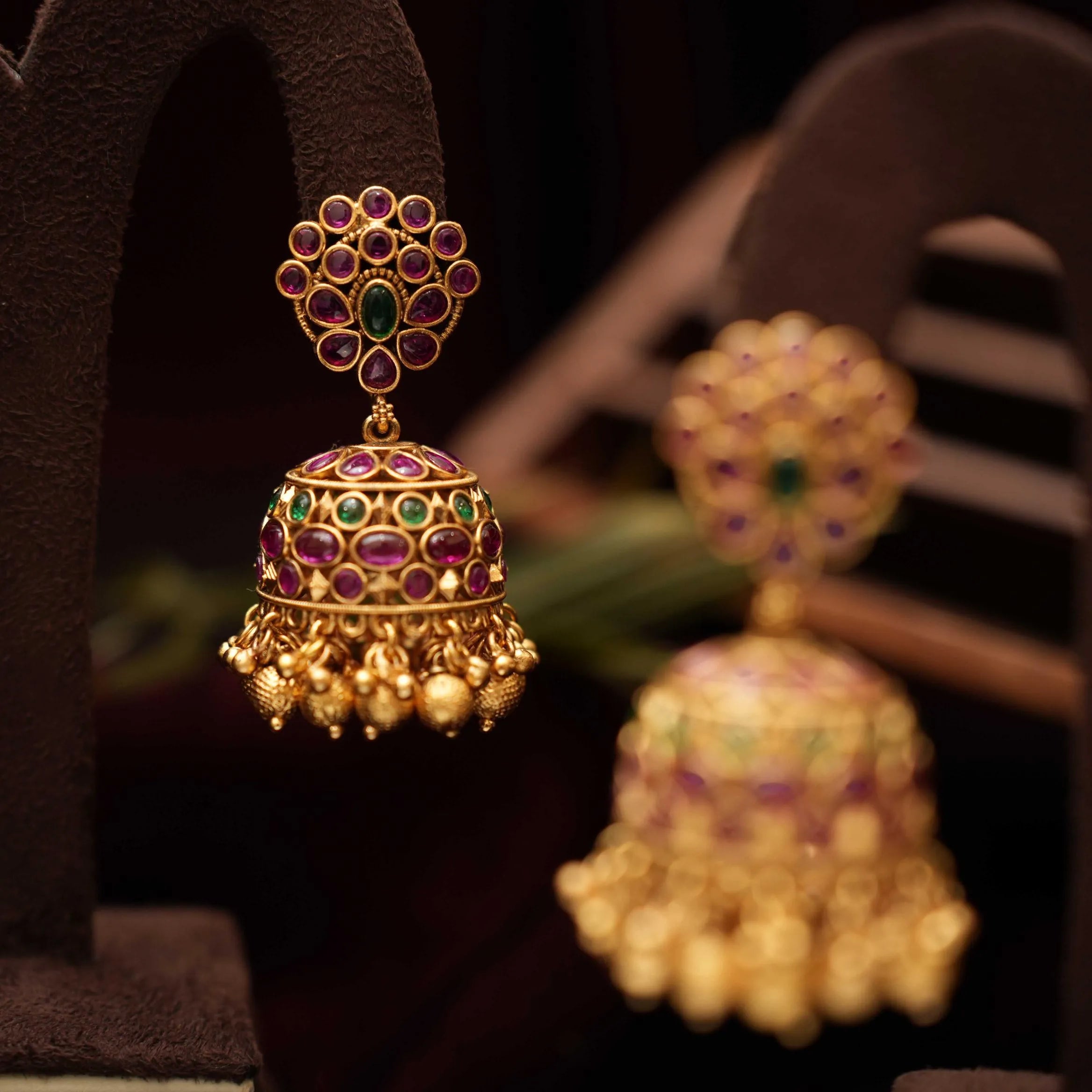 Eshal Antique Jhumka Earrings - Rimli Boutique