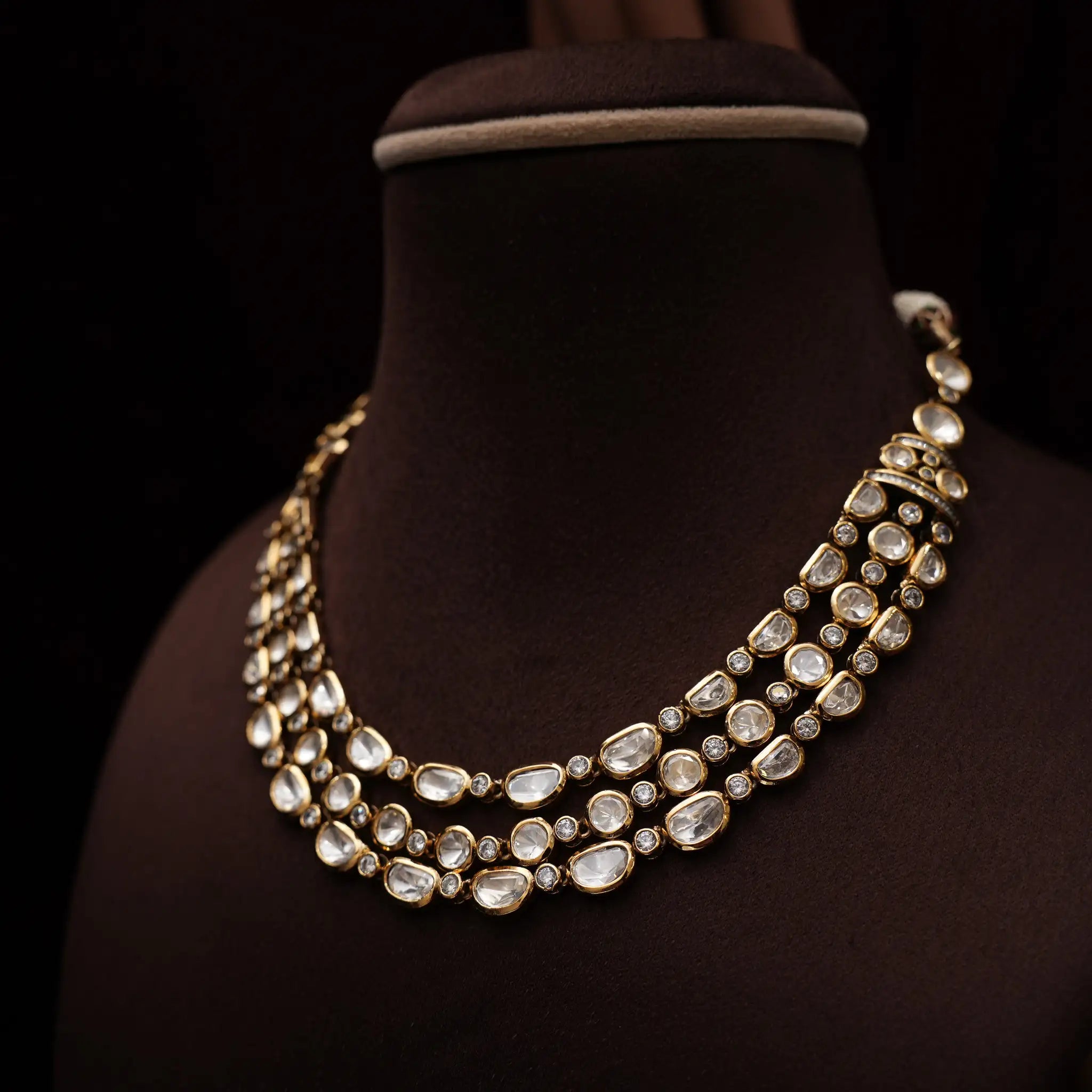 Eshika Victorian Polki Necklace - White