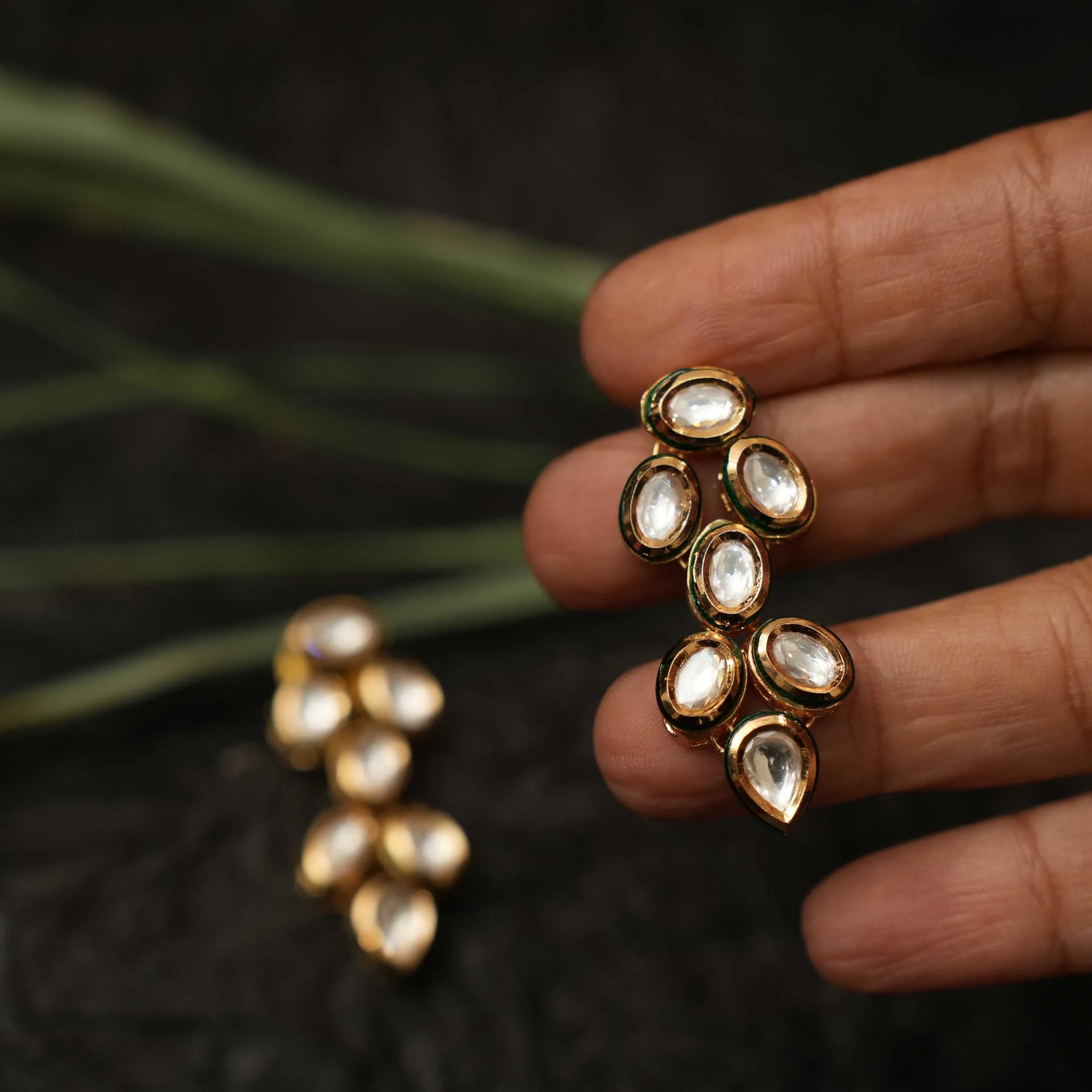 Ethnic Kundan Earrings - Vino