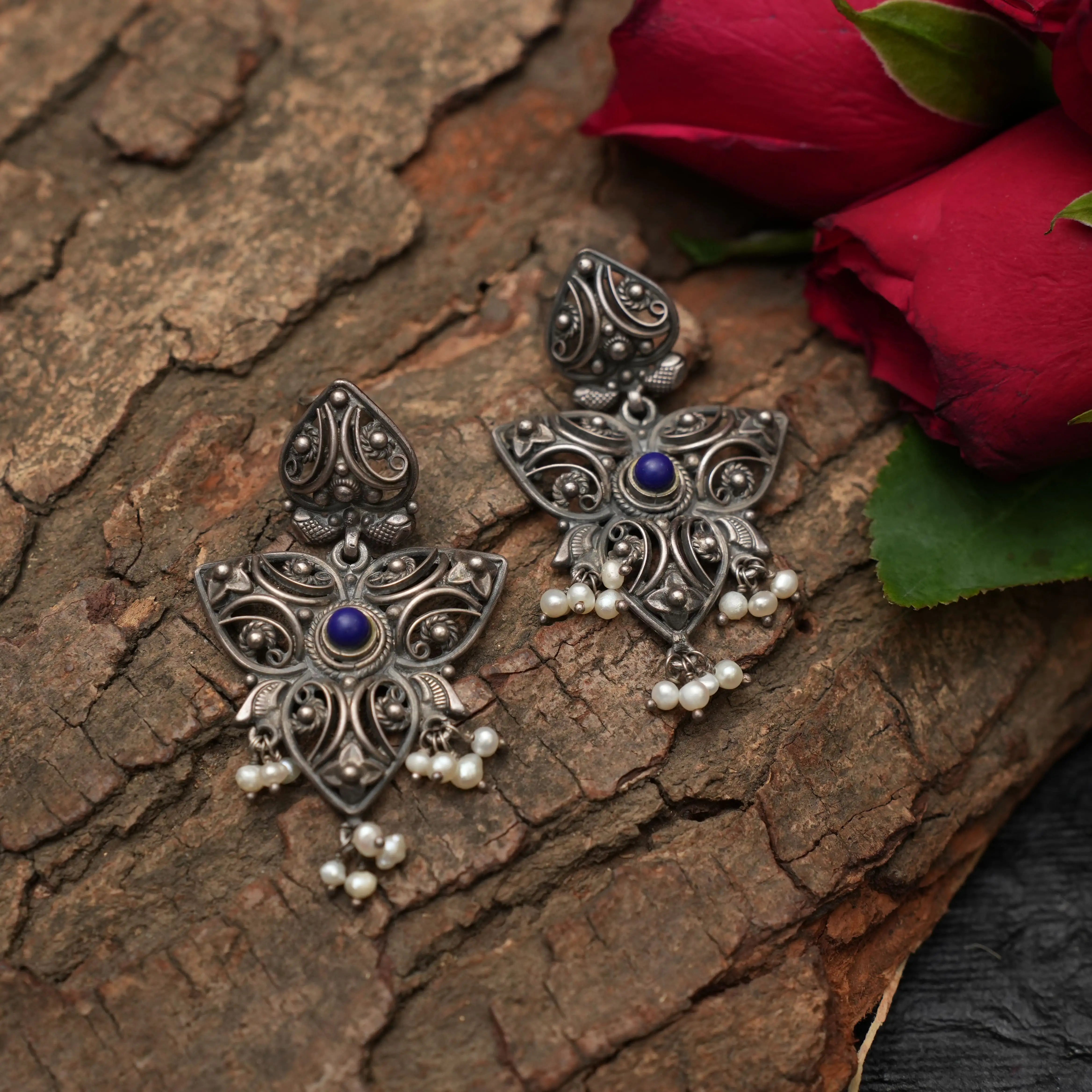 Ethnic Silver Earrings