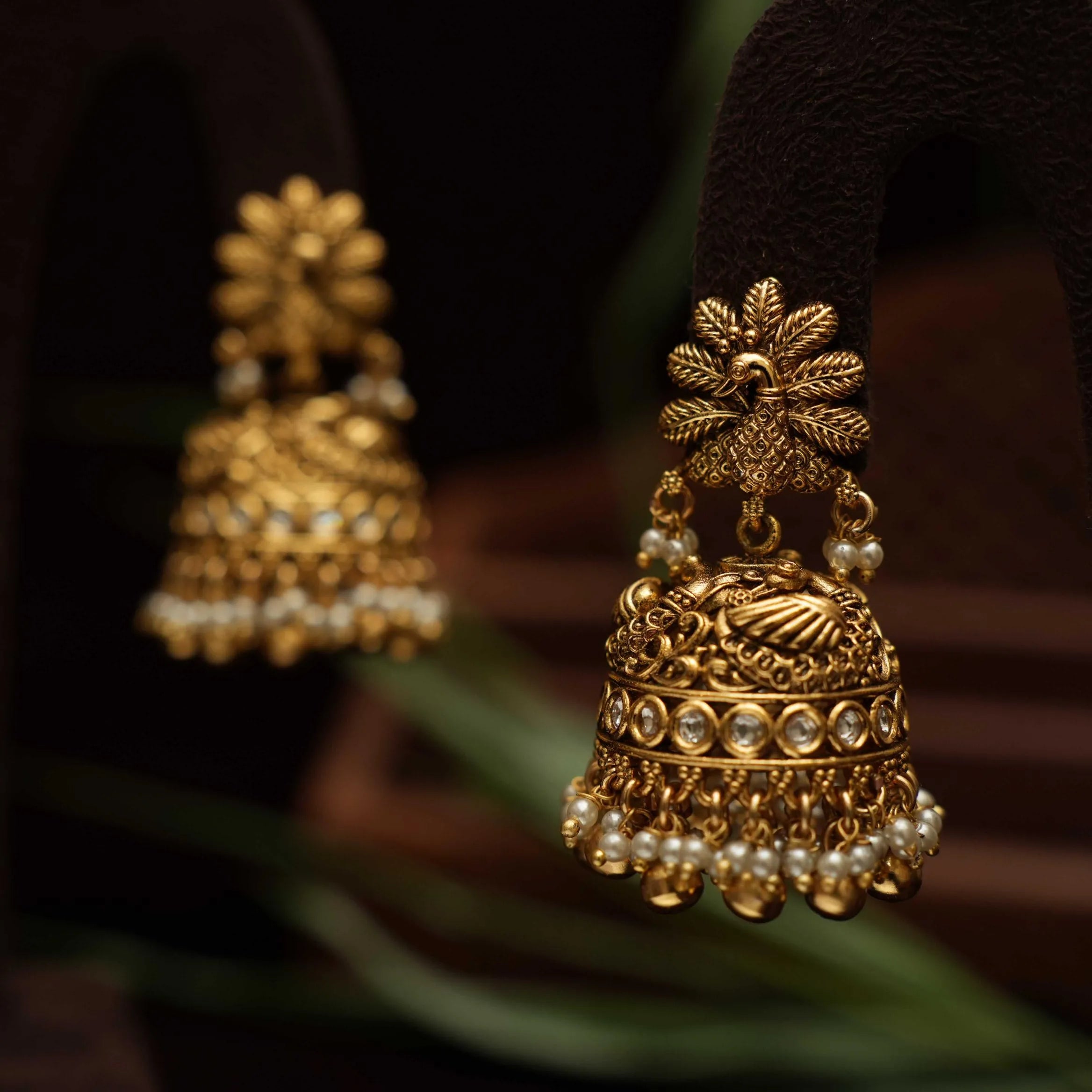 Ezhini Antique Jhumka Earrings