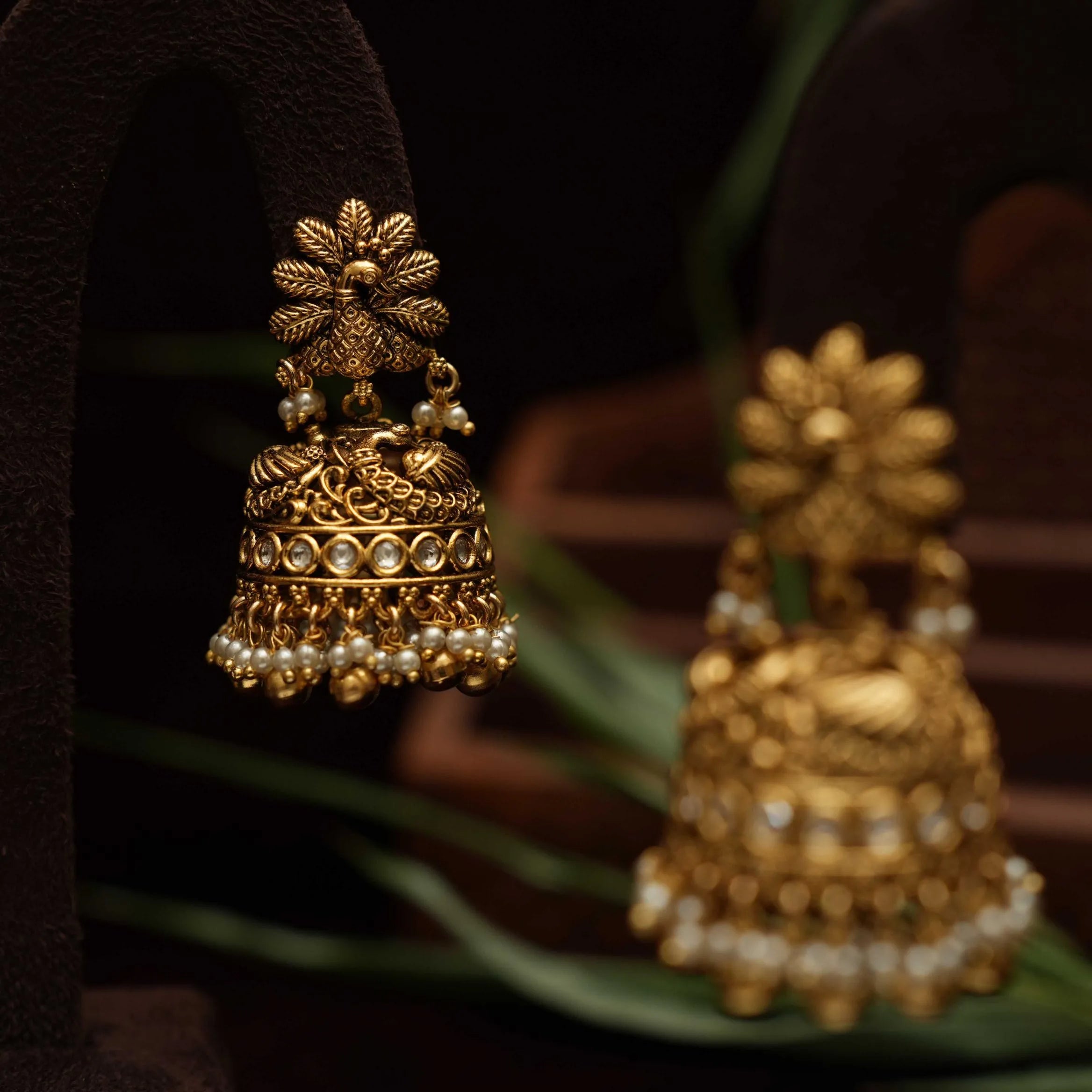 Ezhini Antique Jhumka Earrings