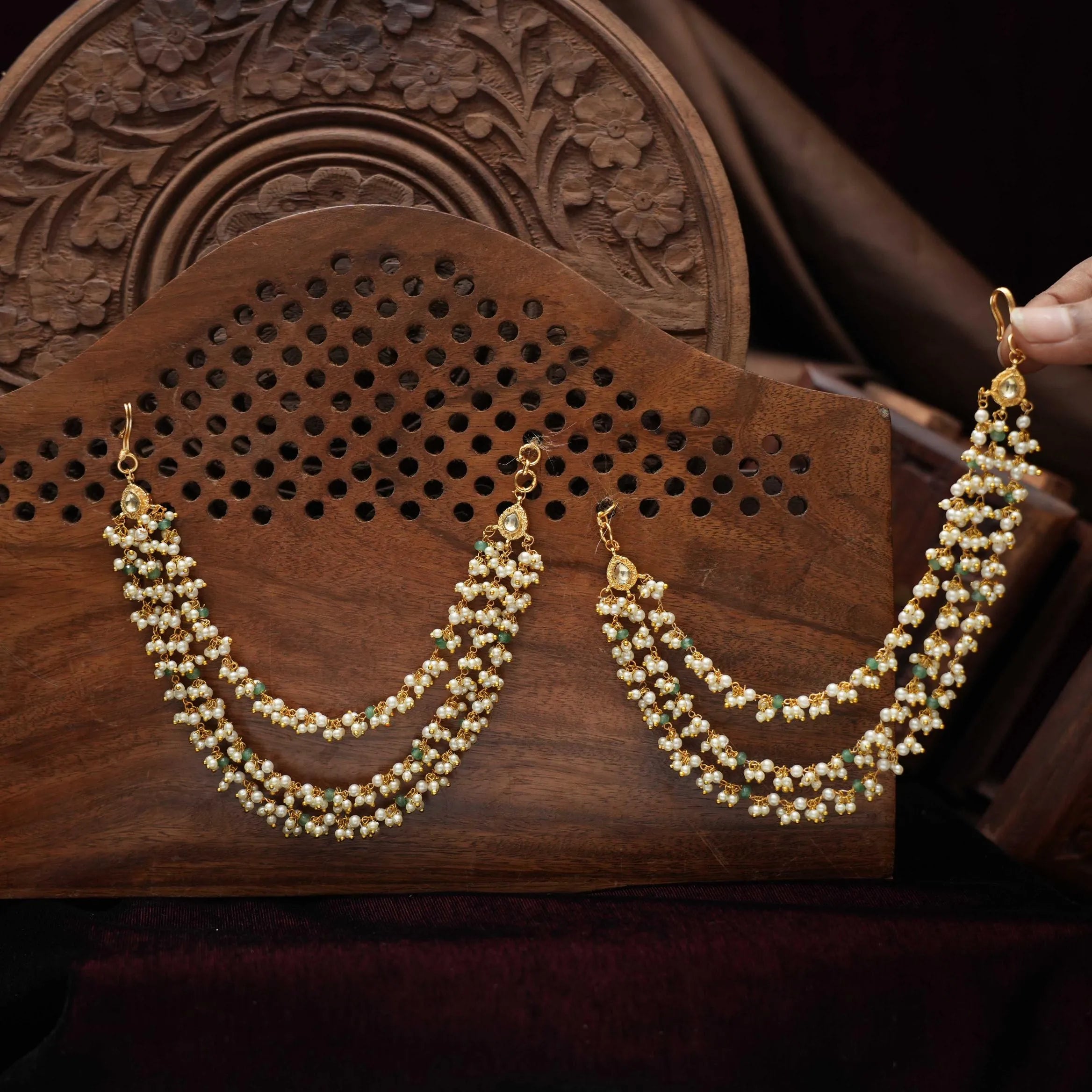 Faleesha Polki Ear Chain