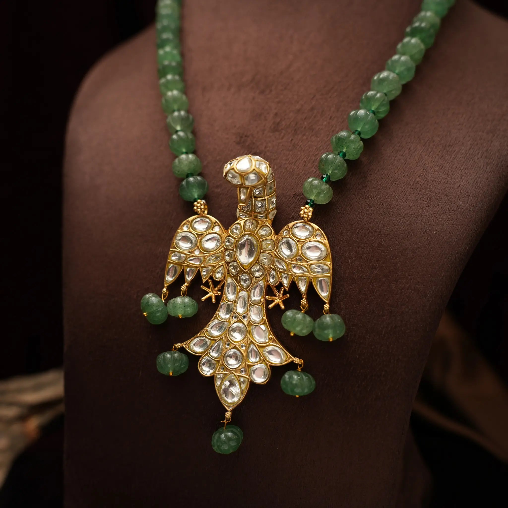 Fanisha Polki Beaded Necklace - White