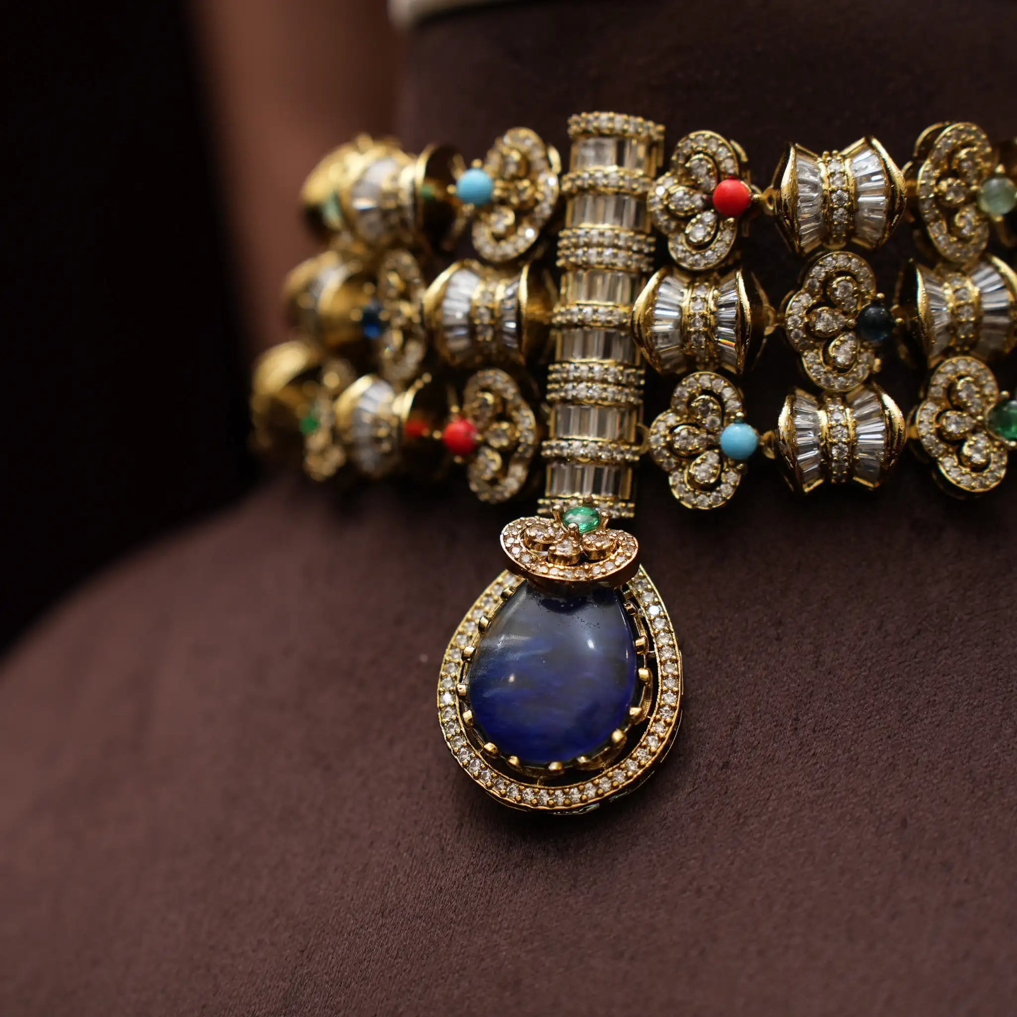 Fanshita Victorian Choker - Blue